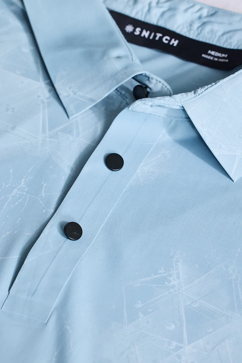 Sky Blue Stitchless Polo T-Shirt - republicanstateiSky Blue Stitchless Polo T-Shirt - republicanstatei