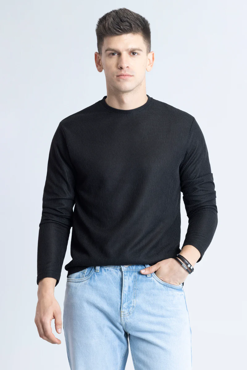 Waffle Texture Black T-Shirt - republicanstateiWaffle Texture Black T-Shirt - republicanstatei