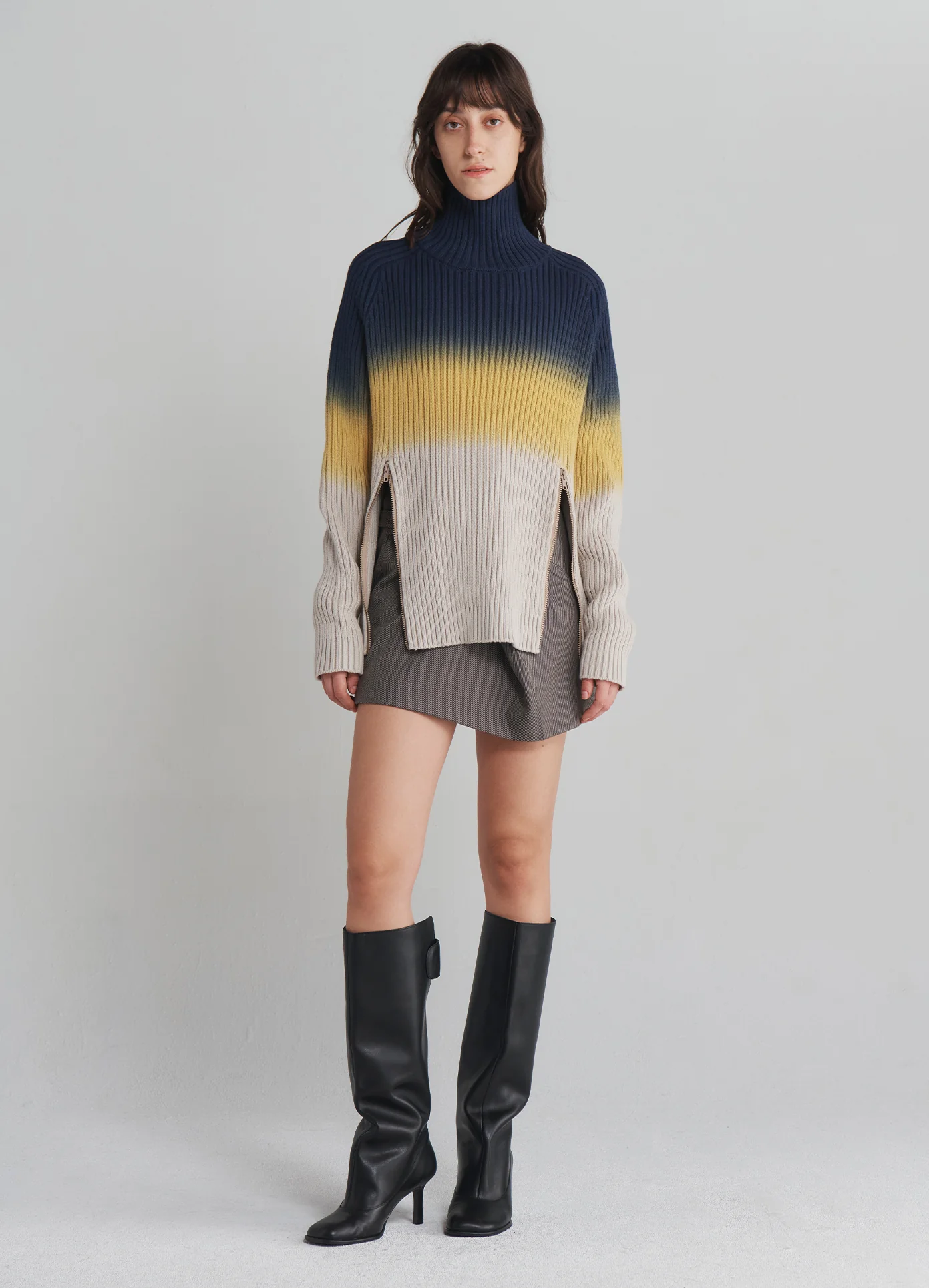 Ombr�� Zip Detail Sweater - republicanstateiOmbr�� Zip Detail Sweater - republicanstatei