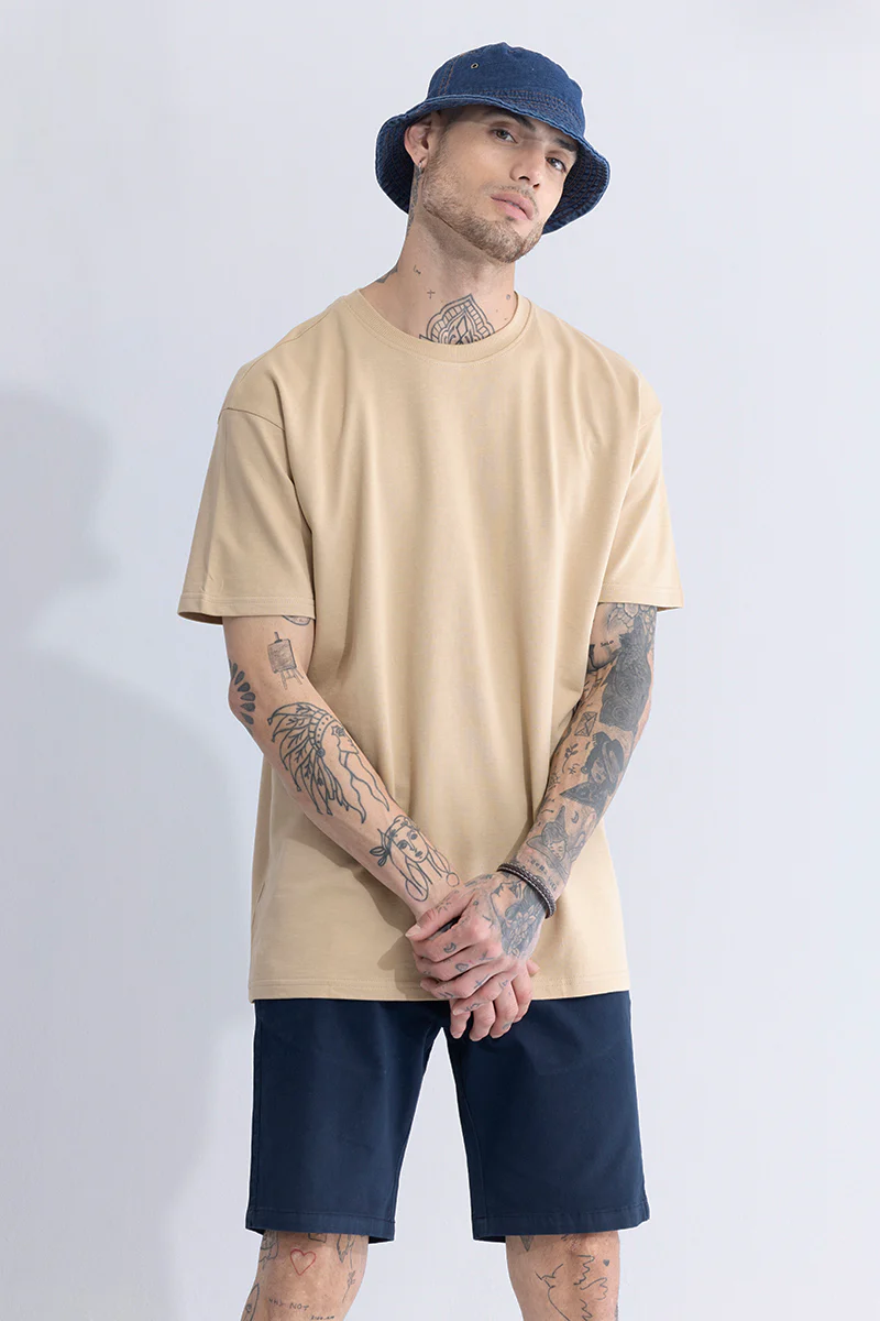 Solitude Beige Oversized T-Shirt - republicanstateiSolitude Beige Oversized T-Shirt - republicanstatei