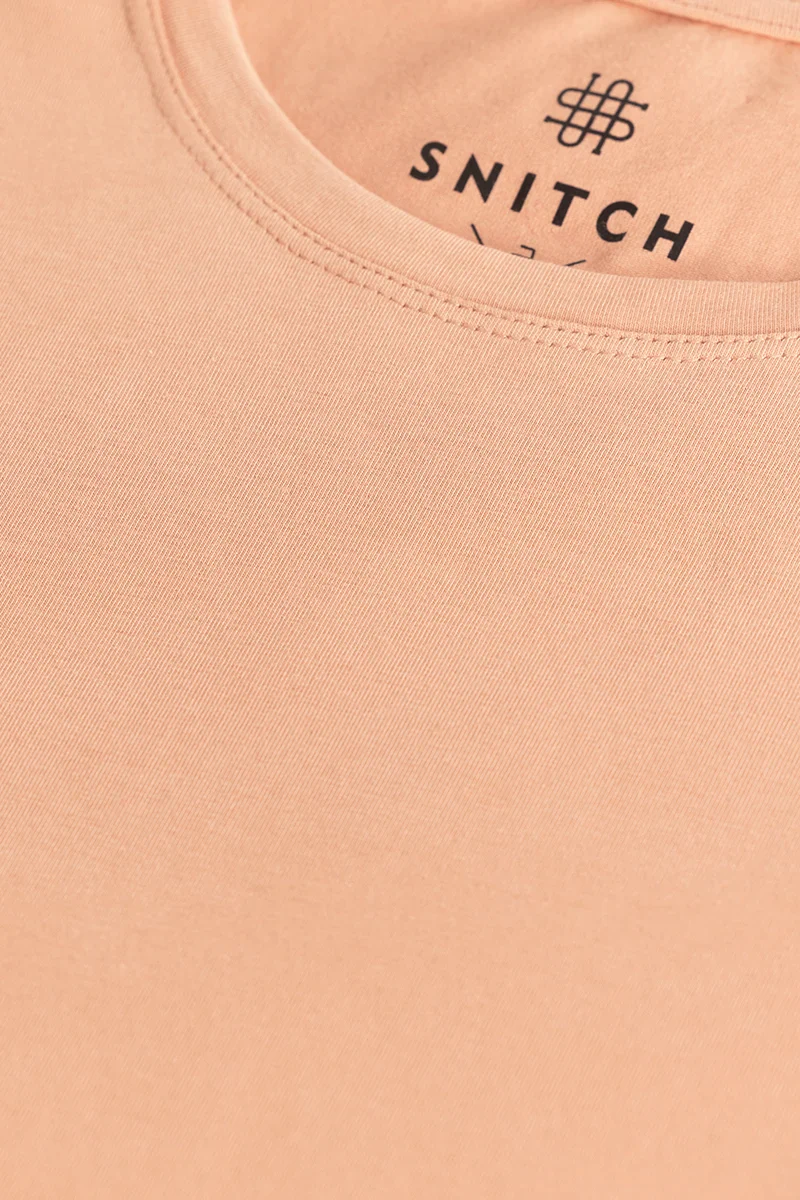 Peach Plain Slim Fit T-Shirt - republicanstateiPeach Plain Slim Fit T-Shirt - republicanstatei