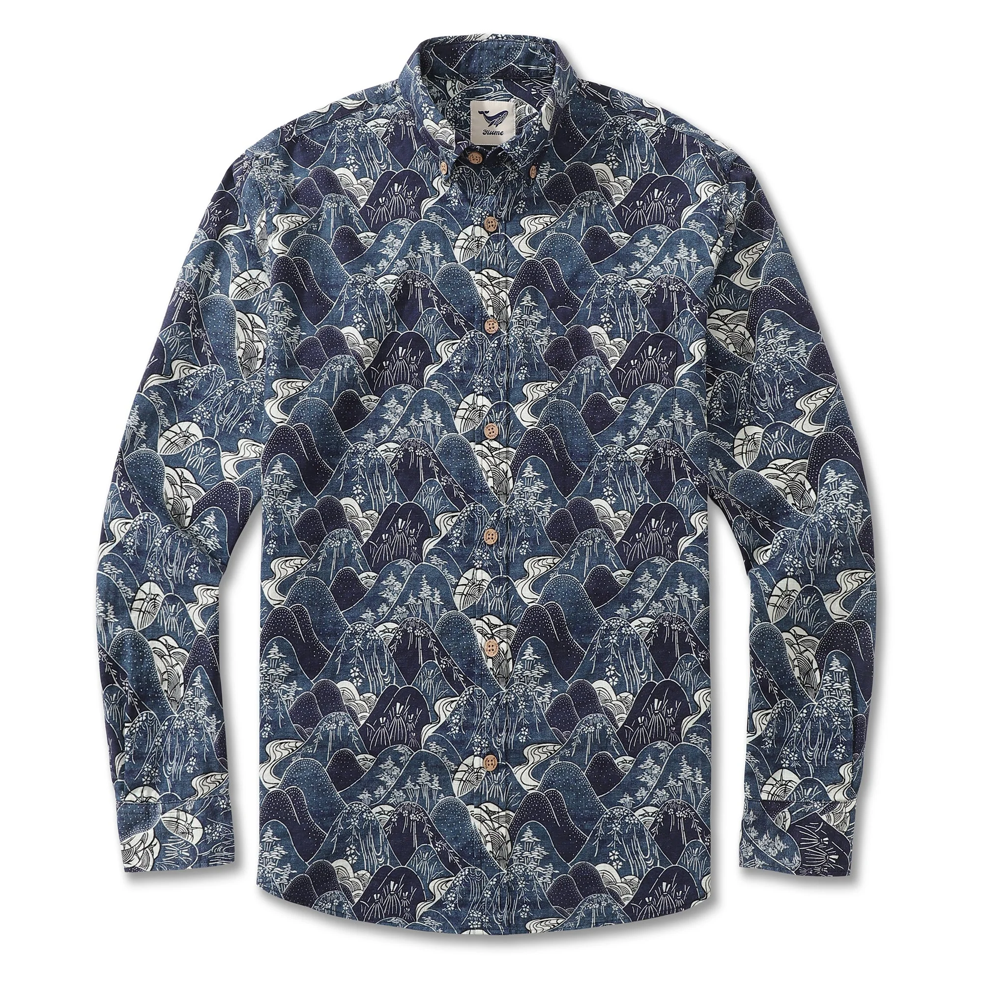 Men's Hawaiian Shirt Serenity Falls Cotton Button-down Long Sleeve Aloha Shirt - republicanstateiMen's Hawaiian Shirt Serenity Falls Cotton Button-down Long Sleeve Aloha Shirt - republicanstatei