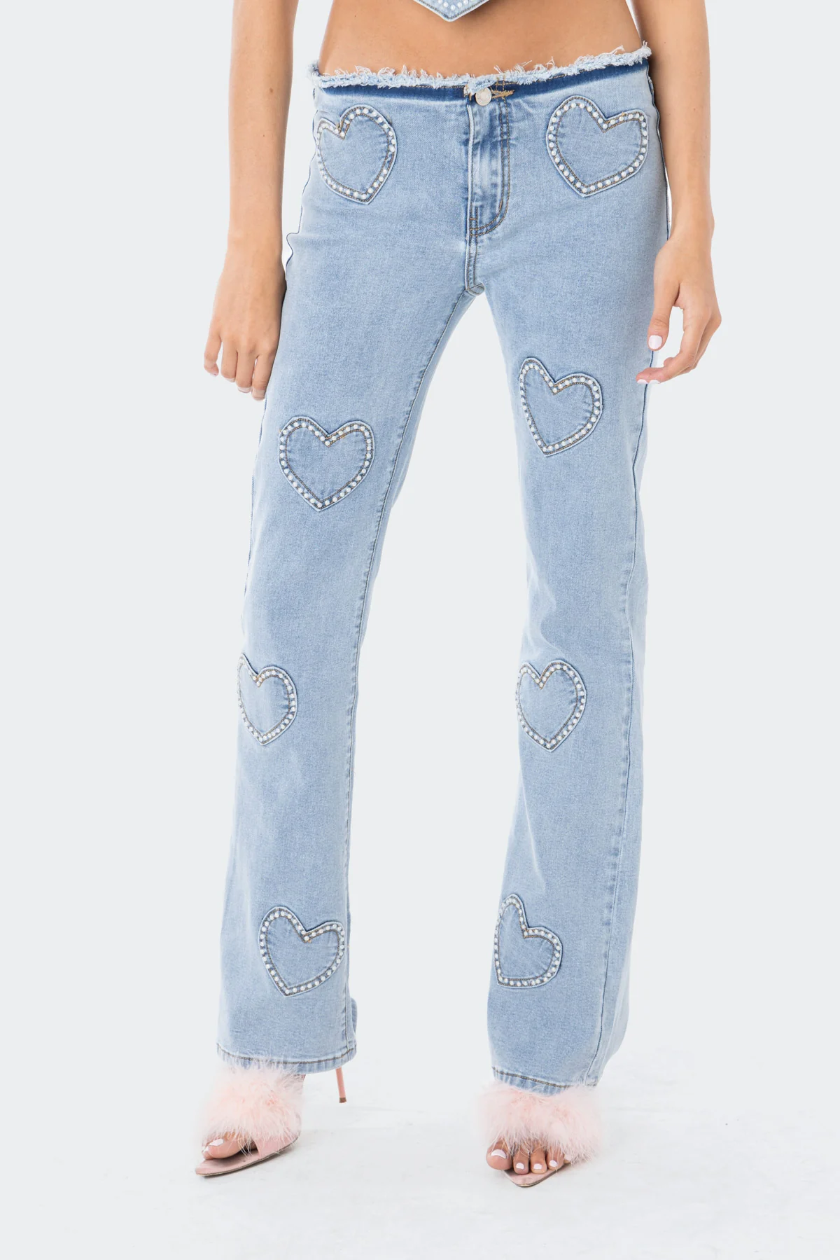 Pearly Heart Low-Rise Jeans - republicanstateiPearly Heart Low-Rise Jeans - republicanstatei