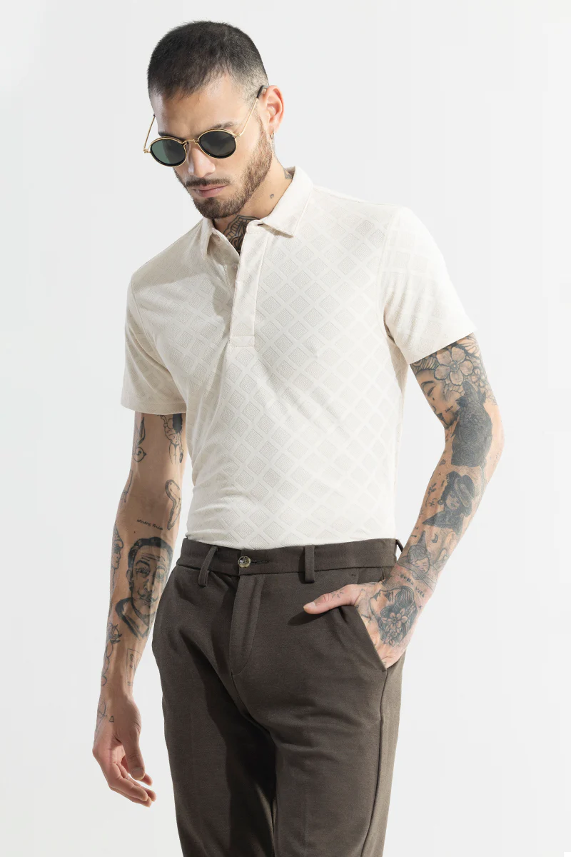 Quad Zig Off-White Polo T-Shirt - republicanstateiQuad Zig Off-White Polo T-Shirt - republicanstatei