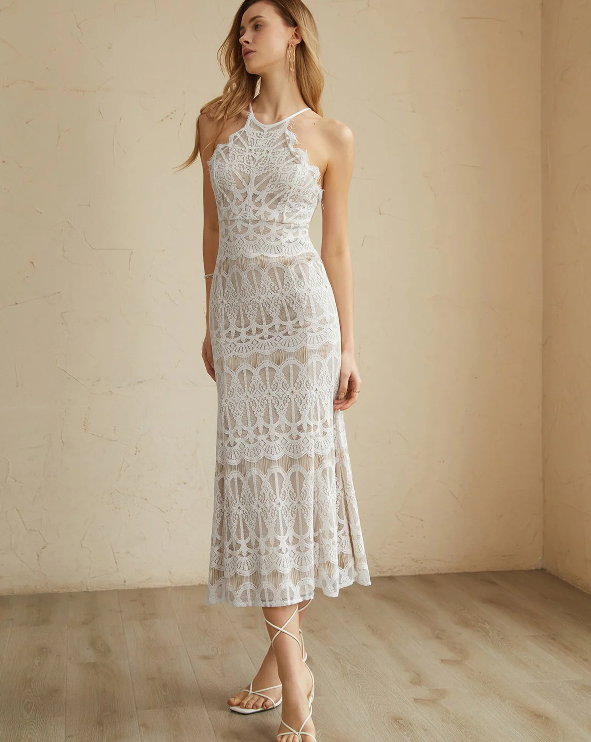 Glamorous Lace Halter Long Dress - republicanstateiGlamorous Lace Halter Long Dress - republicanstatei
