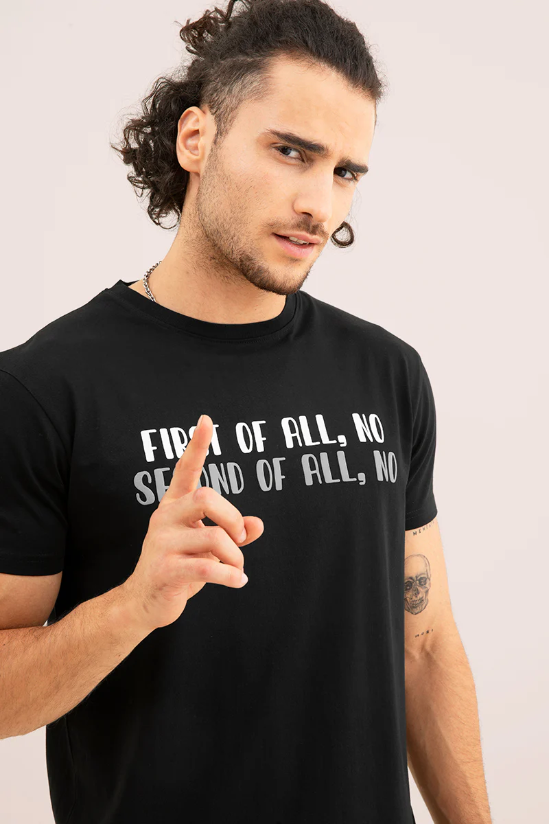 First of All Black T-Shirt - republicanstateiFirst of All Black T-Shirt - republicanstatei