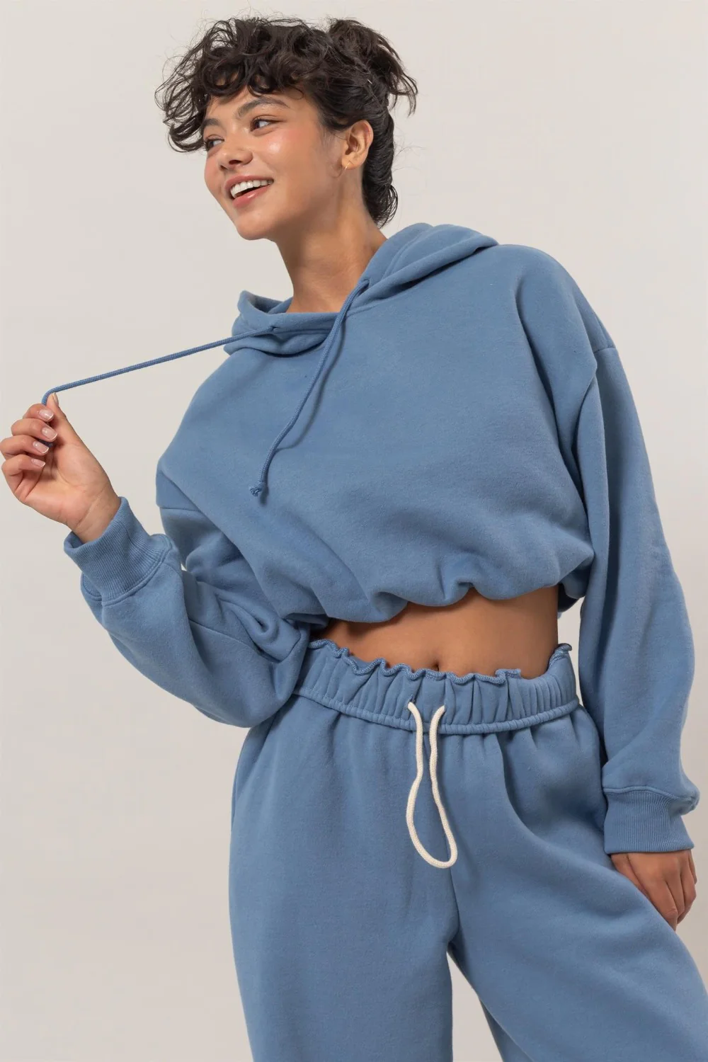 HYFVE Bubble Hem Cropped Hoodie - republicanstateiHYFVE Bubble Hem Cropped Hoodie - republicanstatei