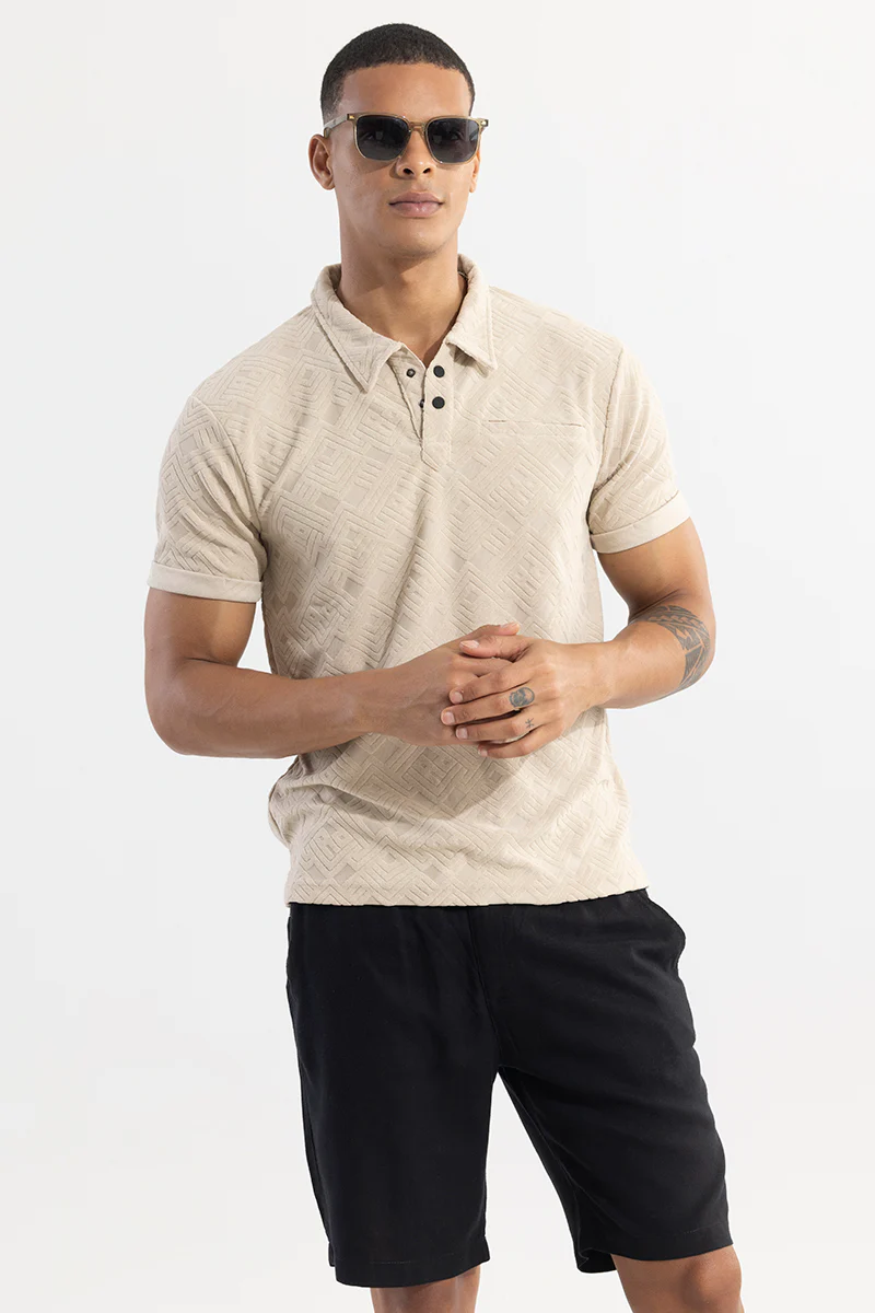 Square Space Cream Polo T-Shirt - republicanstateiSquare Space Cream Polo T-Shirt - republicanstatei
