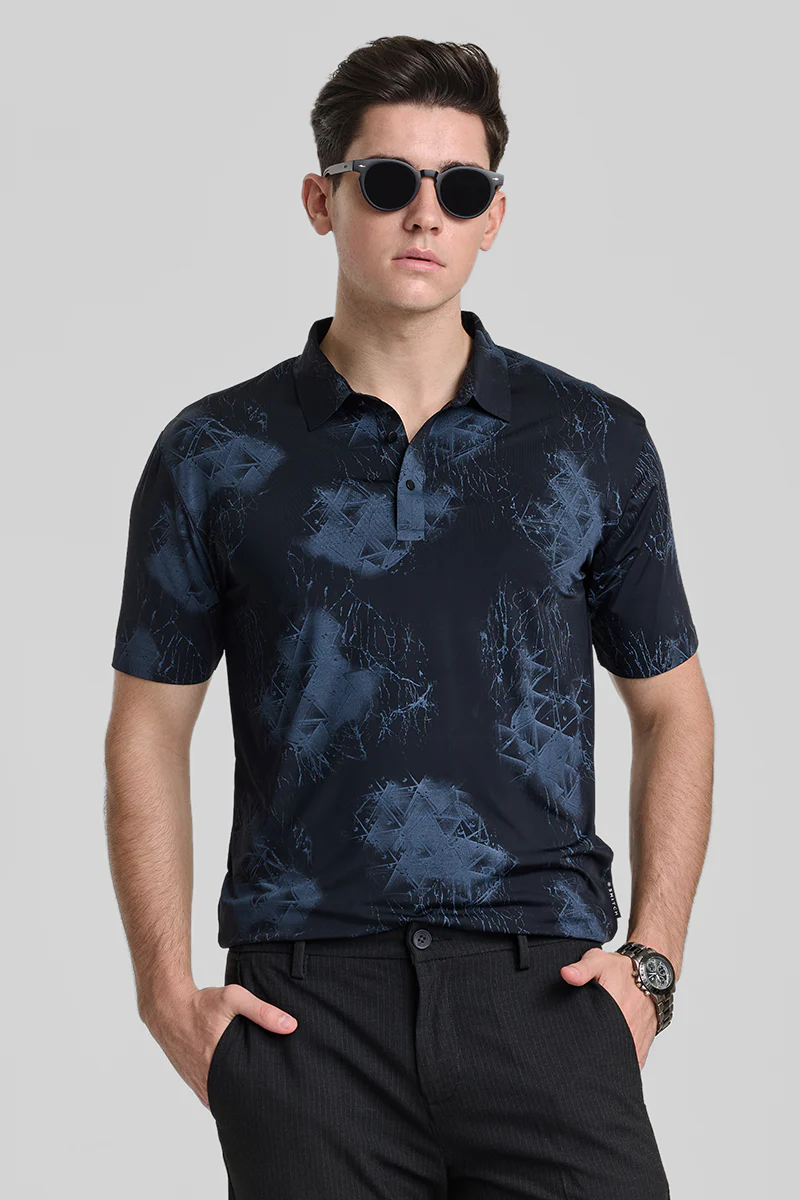 Black Stitchless Polo T-Shirt - republicanstateiBlack Stitchless Polo T-Shirt - republicanstatei