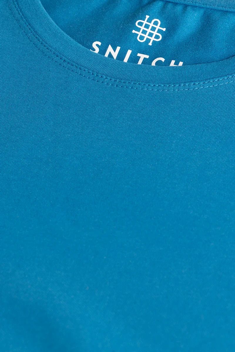Blue Plain Slim Fit T-Shirt - republicanstateiBlue Plain Slim Fit T-Shirt - republicanstatei