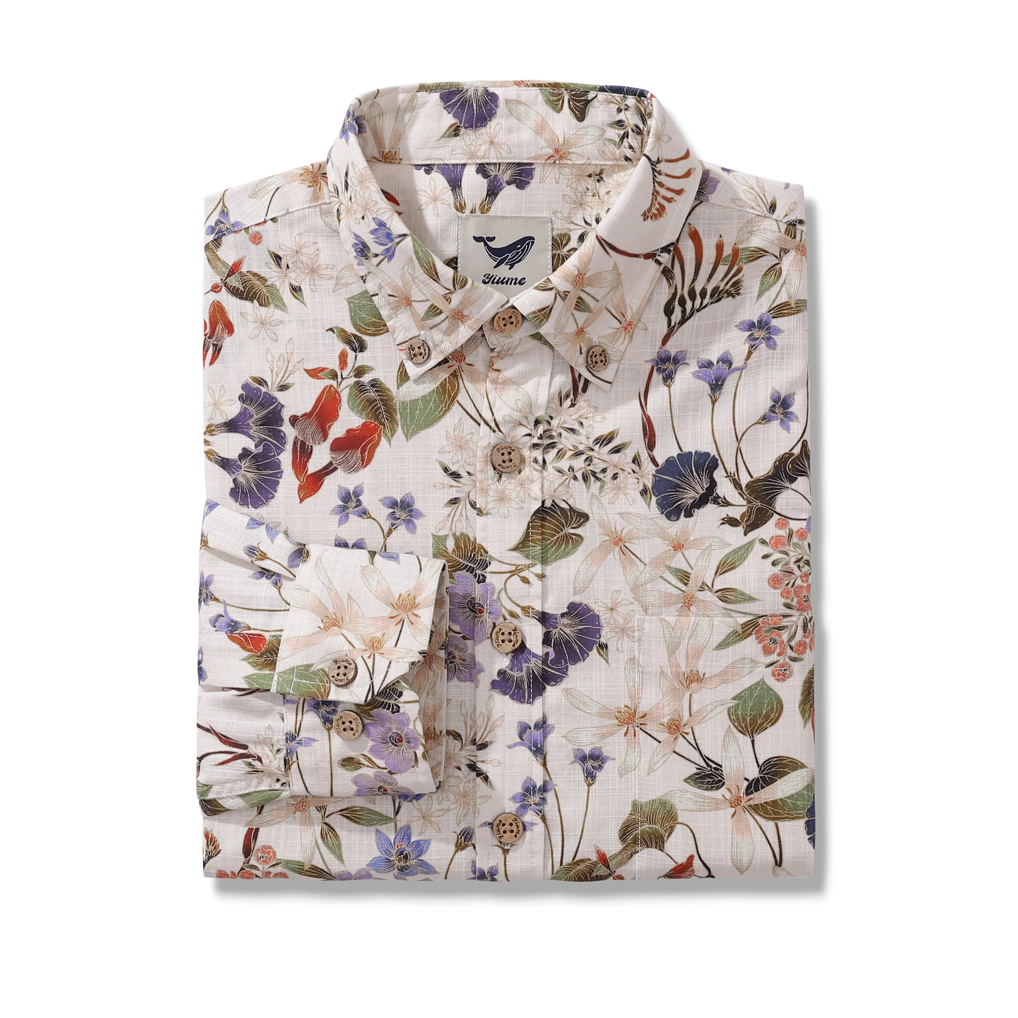 Long Sleeve Hawaiian Shirt For Men Australian Wildflower Mid Cotton Button-down Aloha Shirt - republicanstateiLong Sleeve Hawaiian Shirt For Men Australian Wildflower Mid Cotton Button-down Aloha Shirt - republicanstatei