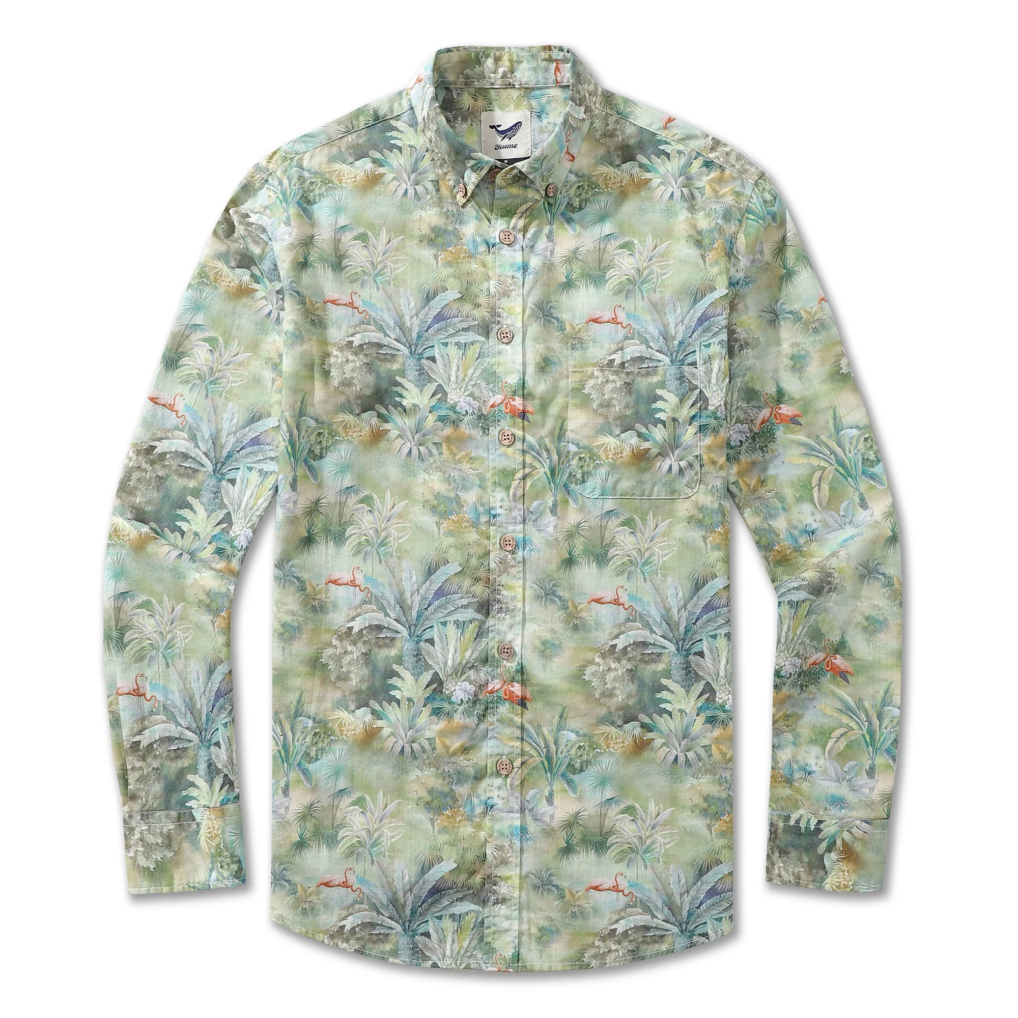 Men's Hawaiian Shirt Exotic Charm Print Cotton Button-down Long Sleeve Aloha Shirt - republicanstateiMen's Hawaiian Shirt Exotic Charm Print Cotton Button-down Long Sleeve Aloha Shirt - republicanstatei