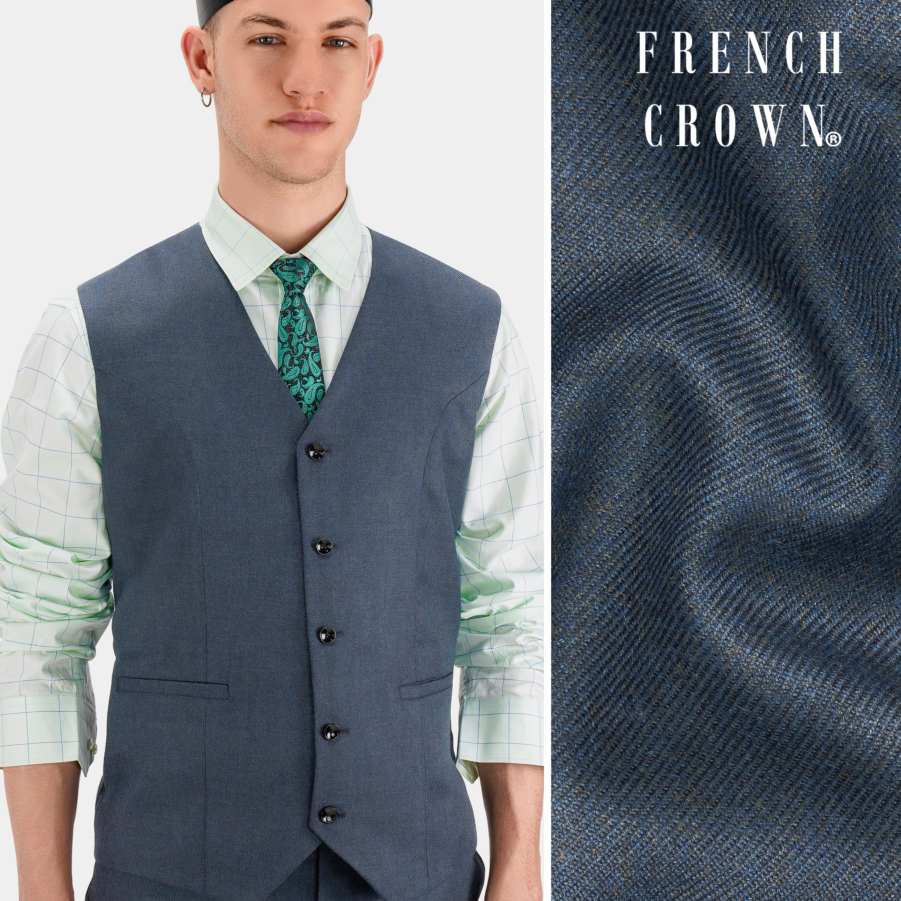 Spruce Blue Tweed Waistcoat - republicanstateiSpruce Blue Tweed Waistcoat - republicanstatei