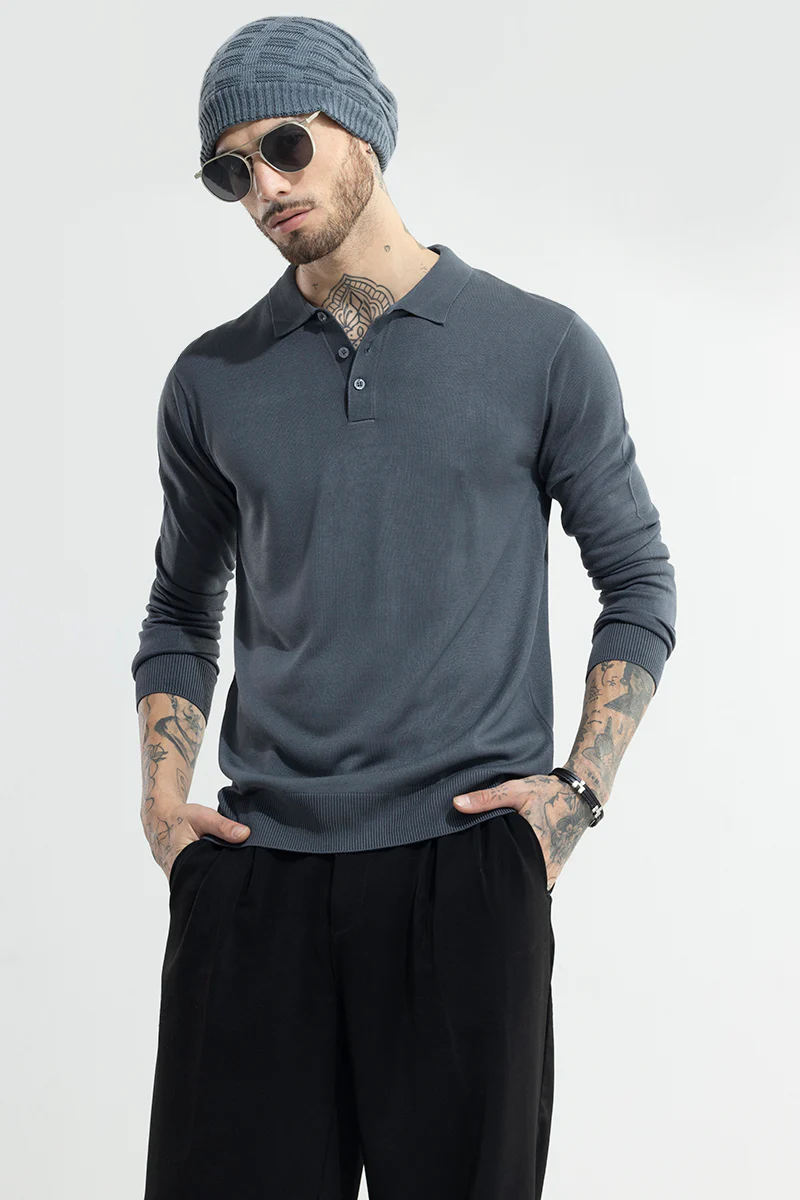 Urban Edge Grey Polo T-Shirt - republicanstateiUrban Edge Grey Polo T-Shirt - republicanstatei