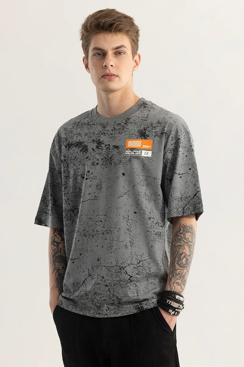 Glide Grey Oversized T-Shirt - republicanstateiGlide Grey Oversized T-Shirt - republicanstatei