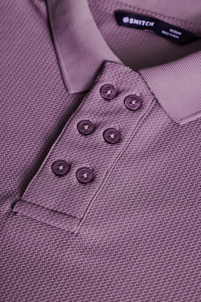 Lavender Textured Polo T-Shirt - republicanstateiLavender Textured Polo T-Shirt - republicanstatei