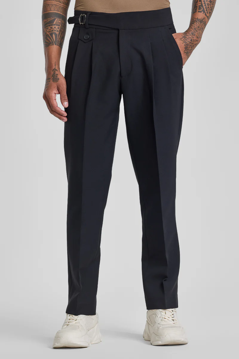 Black Slim Fit Gurkha Trousers - republicanstateiBlack Slim Fit Gurkha Trousers - republicanstatei