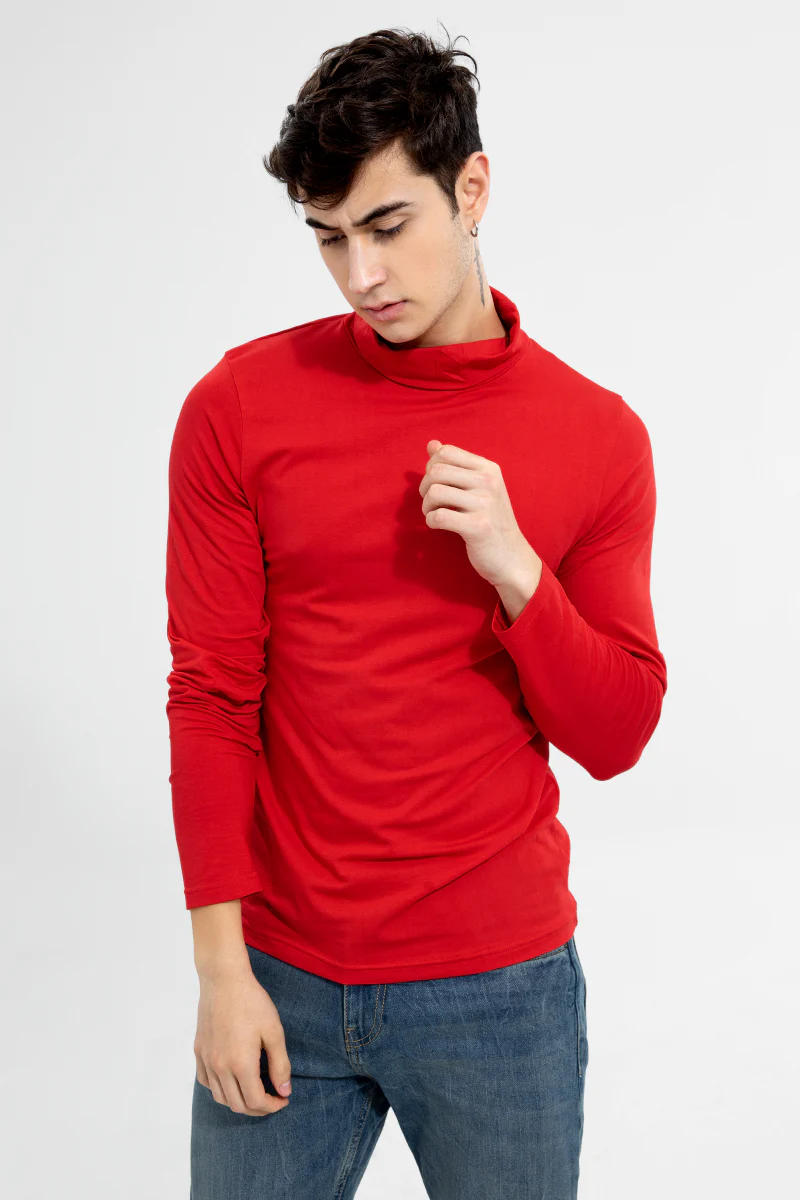 High Neck Red T-Shirt - republicanstateiHigh Neck Red T-Shirt - republicanstatei