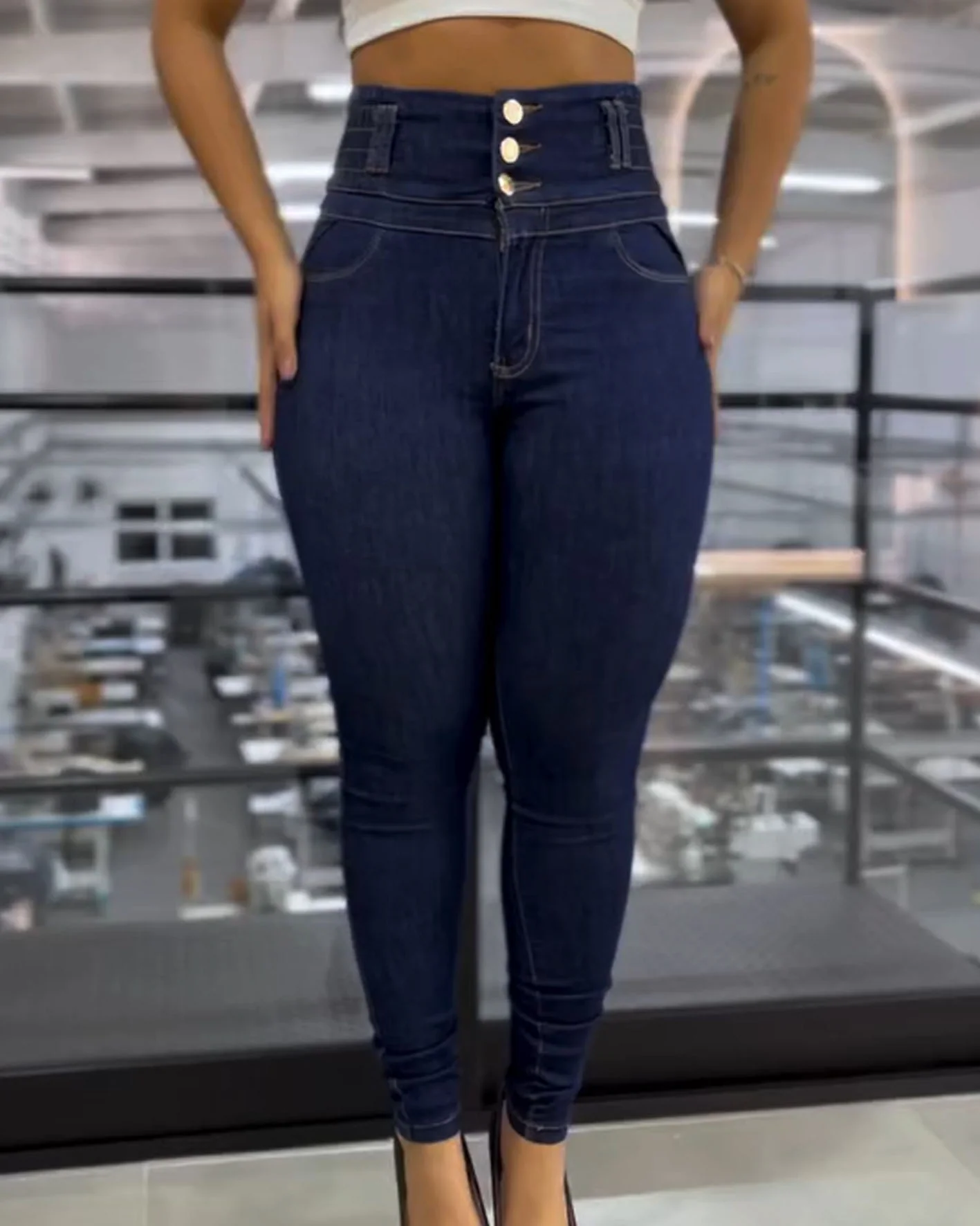 High-Waisted Stretch Jeans - republicanstateiHigh-Waisted Stretch Jeans - republicanstatei