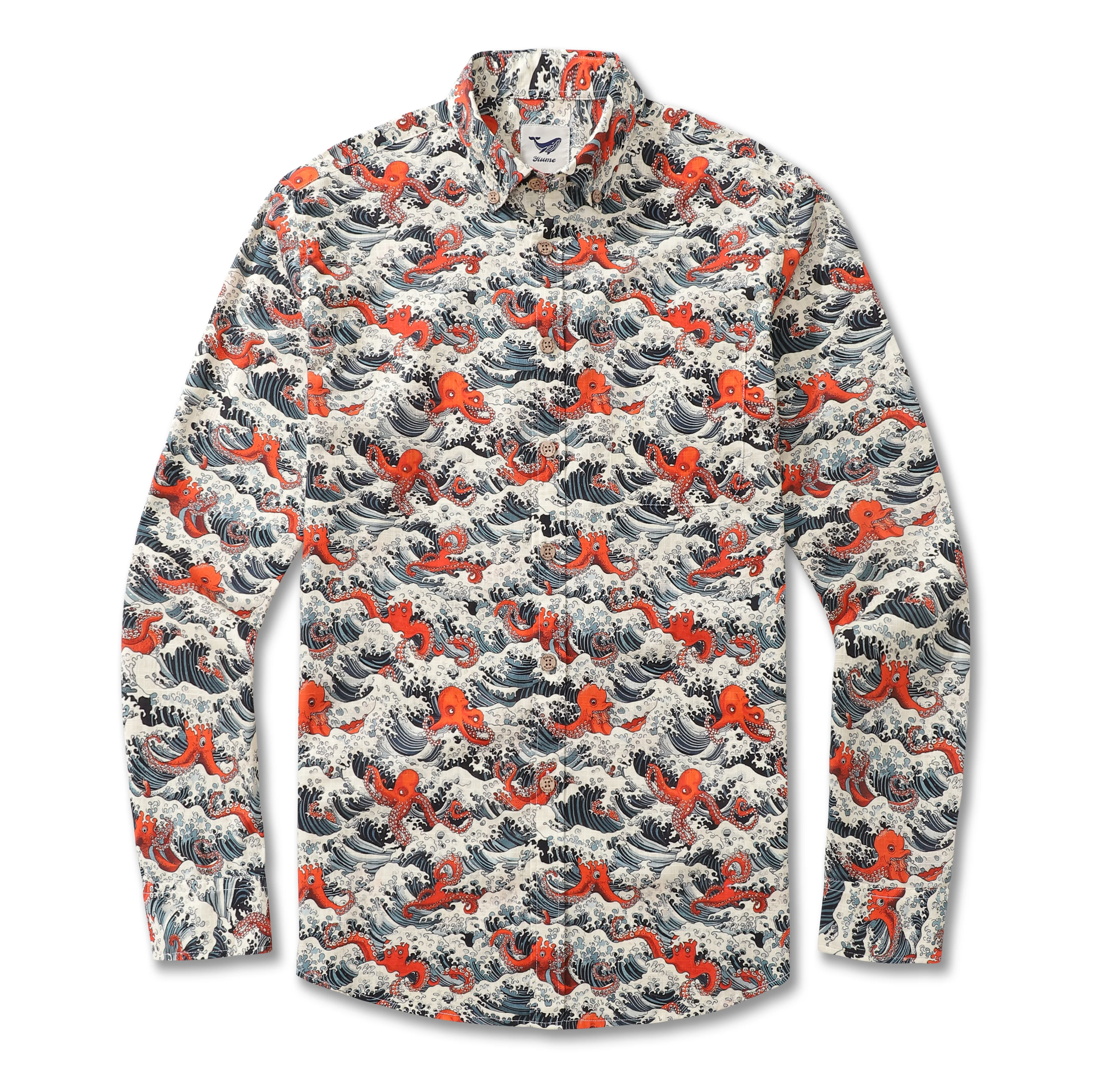 Long Sleeve Hawaiian Shirt For Men Octopus Carnival Cotton Button-down Aloha Shirt - republicanstateiLong Sleeve Hawaiian Shirt For Men Octopus Carnival Cotton Button-down Aloha Shirt - republicanstatei