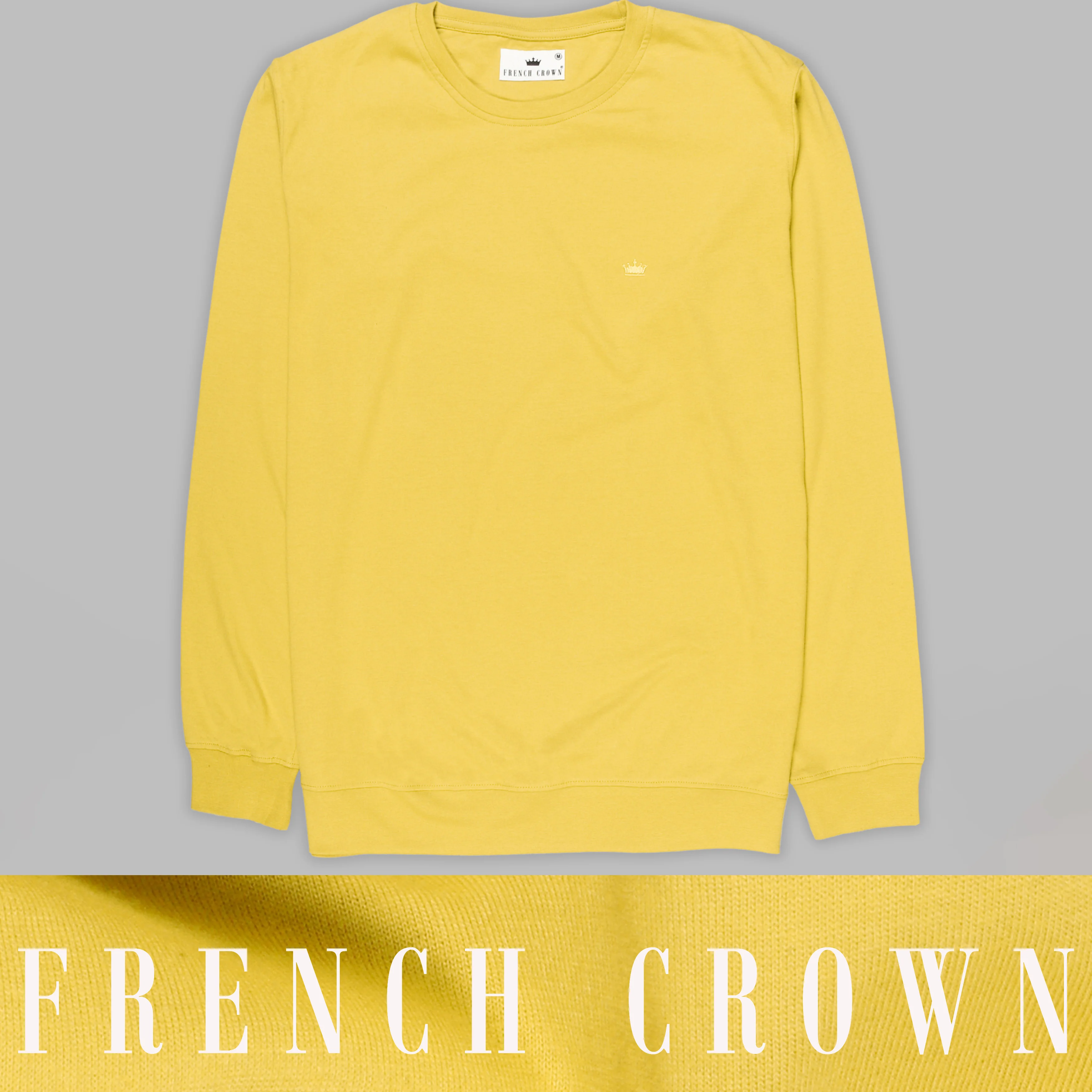 Corn yellow Super Soft Premium Cotton Full Sleeve Organic Cotton Brushed Sweatshirt - republicanstateiCorn yellow Super Soft Premium Cotton Full Sleeve Organic Cotton Brushed Sweatshirt - republicanstatei