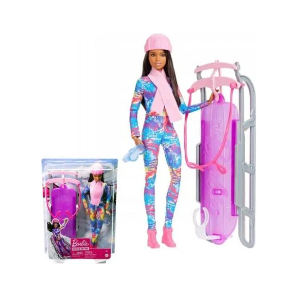 Barbie dukke i flyverdragt med kælk - tumbierware
