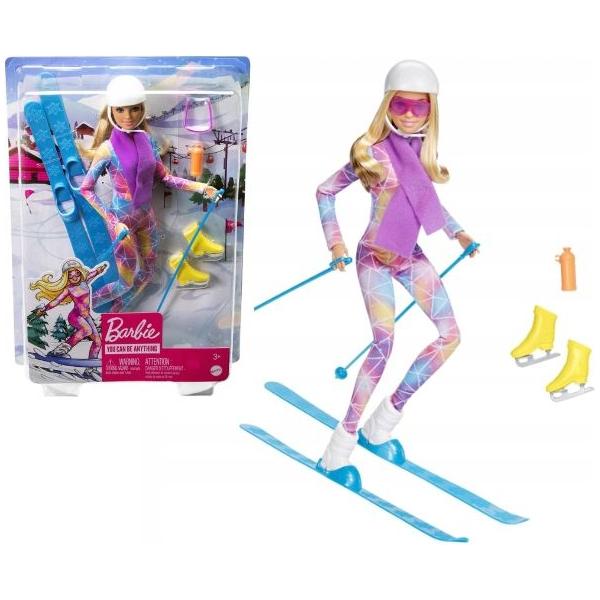Barbie dukke på ski incl udstyr - tumbierware