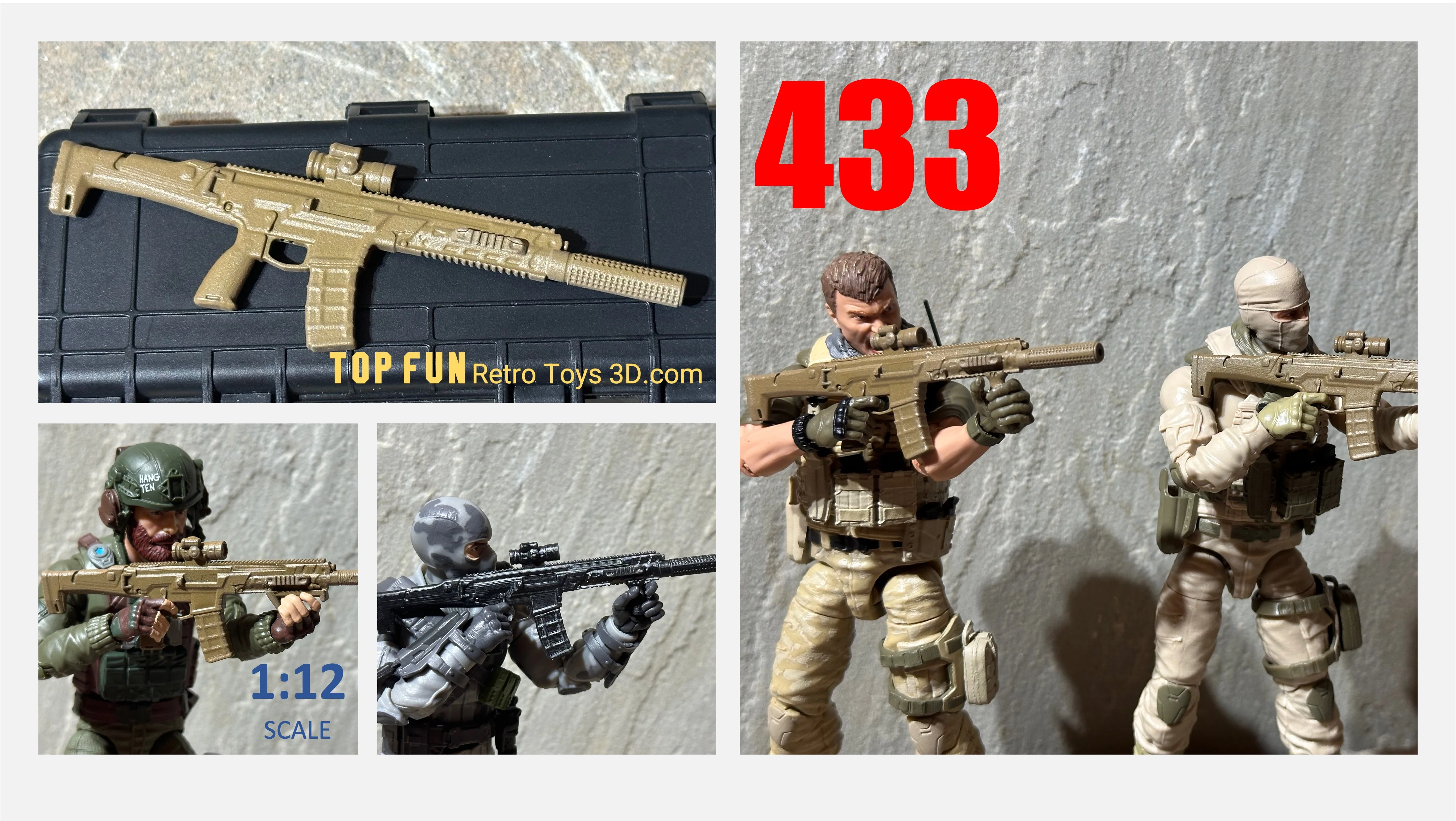 433 Rifle and SBR 1:12 Scale - tumbierware