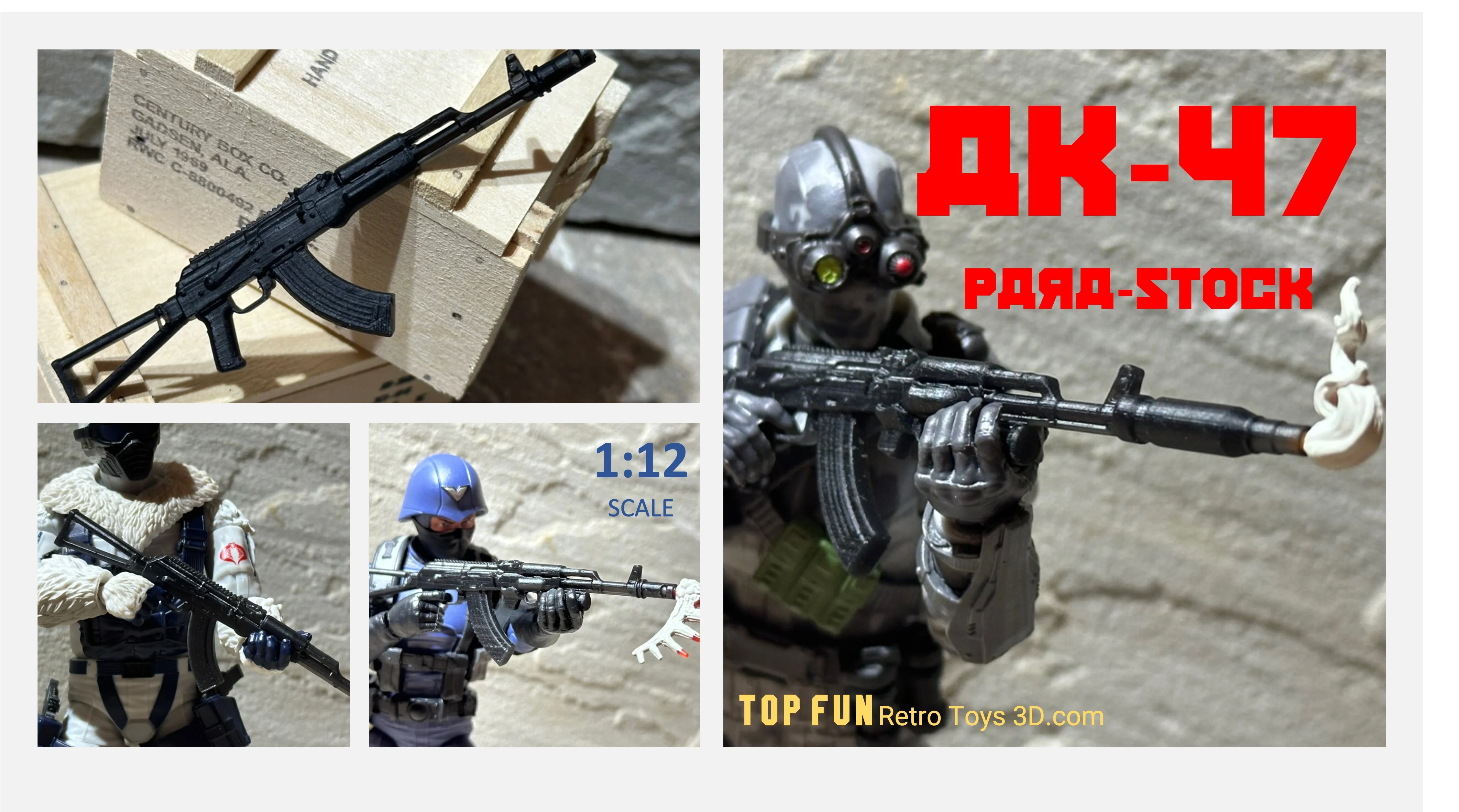 AK-47 Para Stock 1:12 Scale - tumbierware