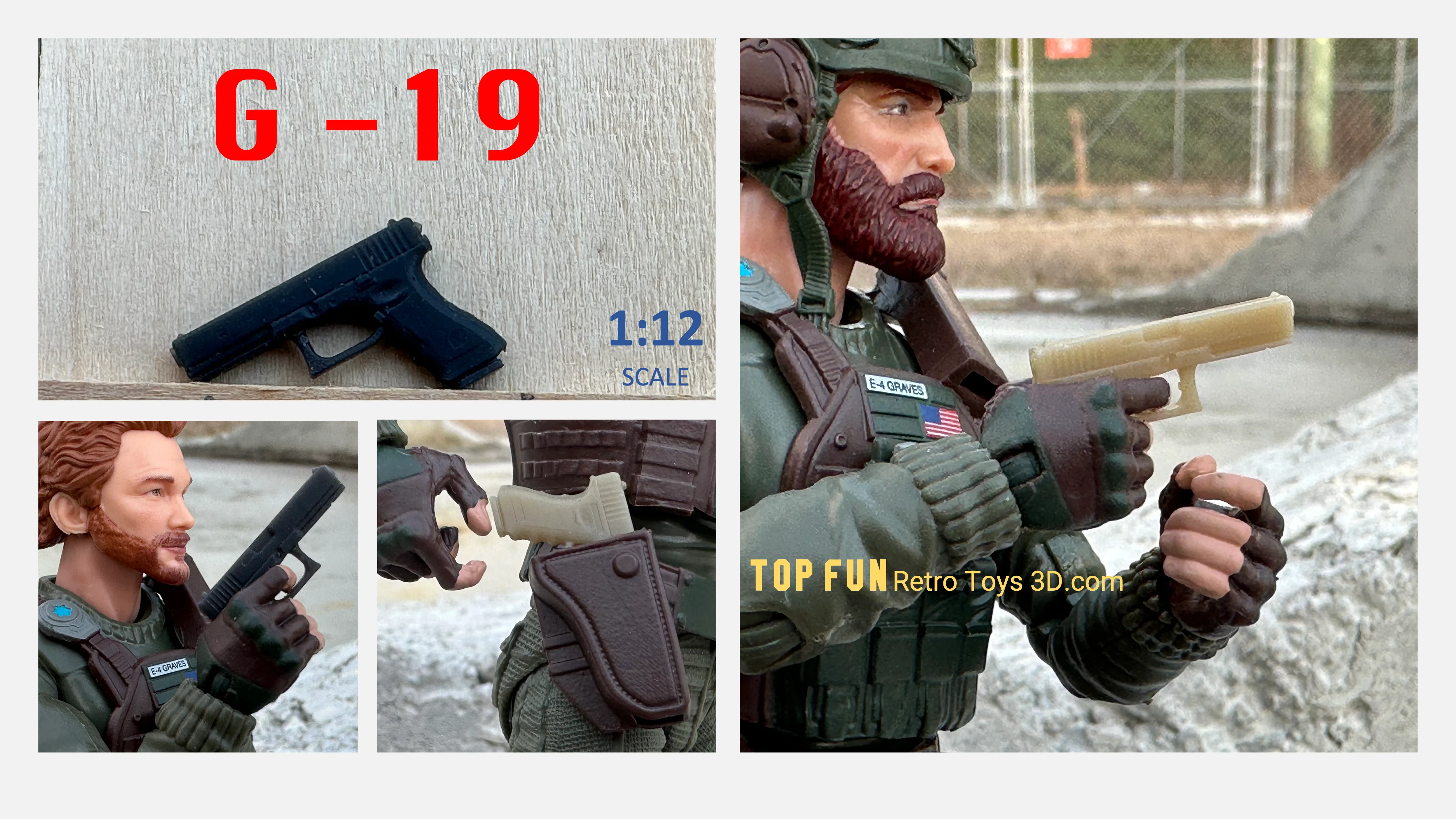G-19 Pistol 1:12 Scale - tumbierware