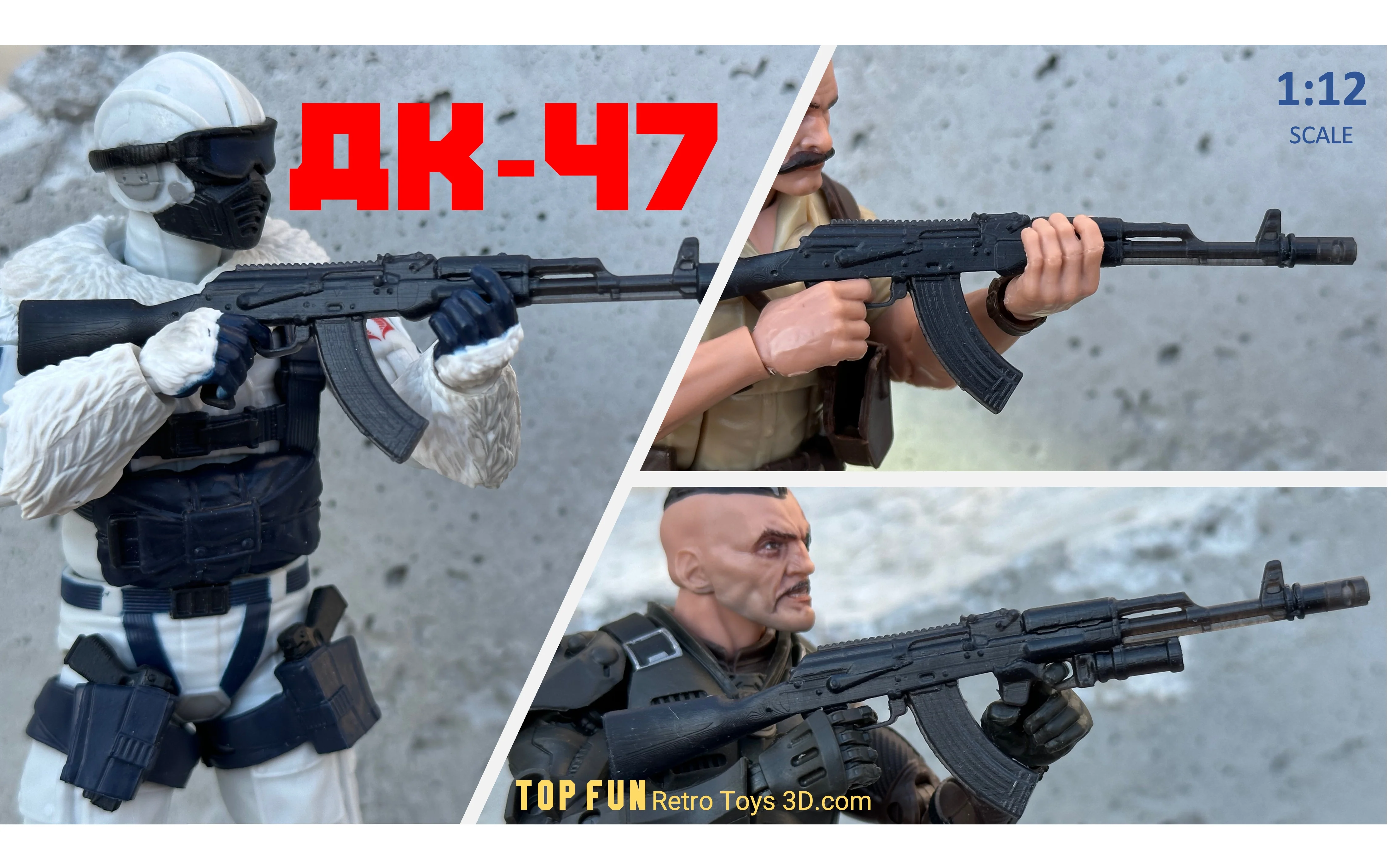 AK-47 Fixed Stock 1:12 Scale - tumbierware