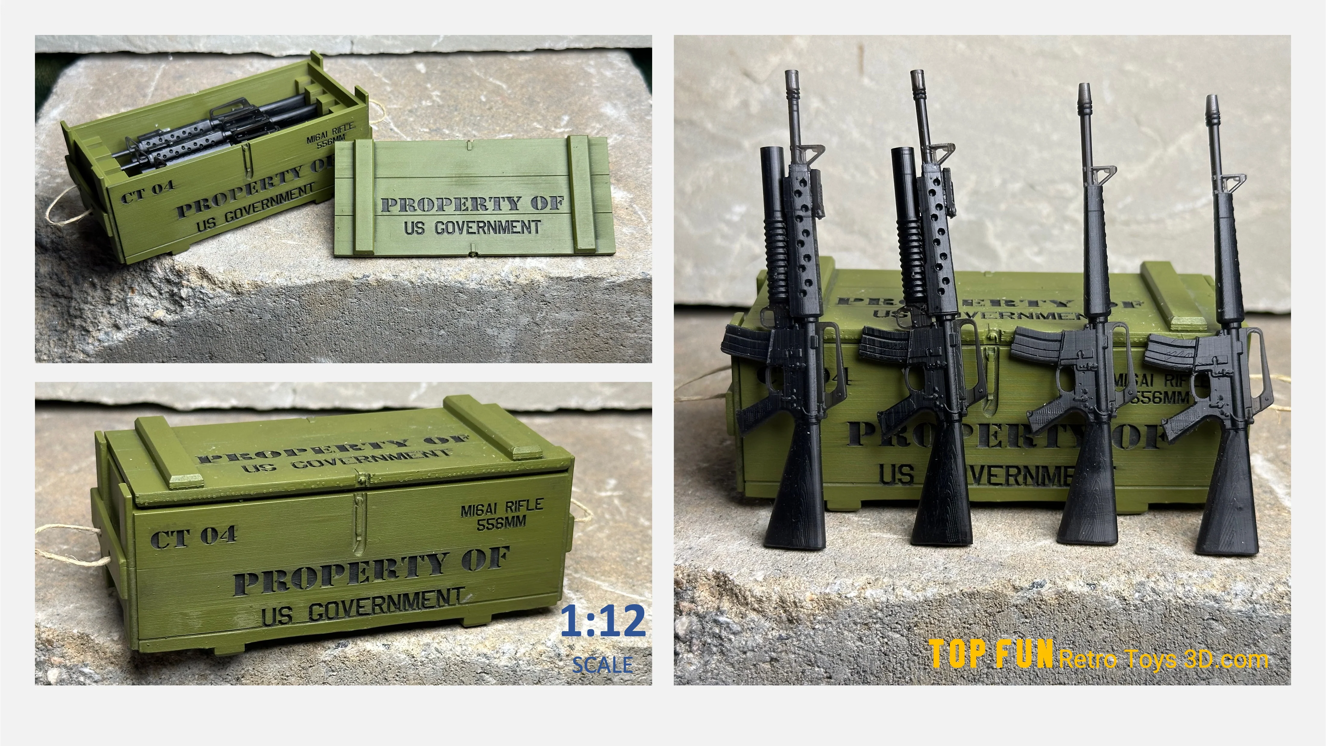 M16A1 Crates 1:12 Scale - tumbierware