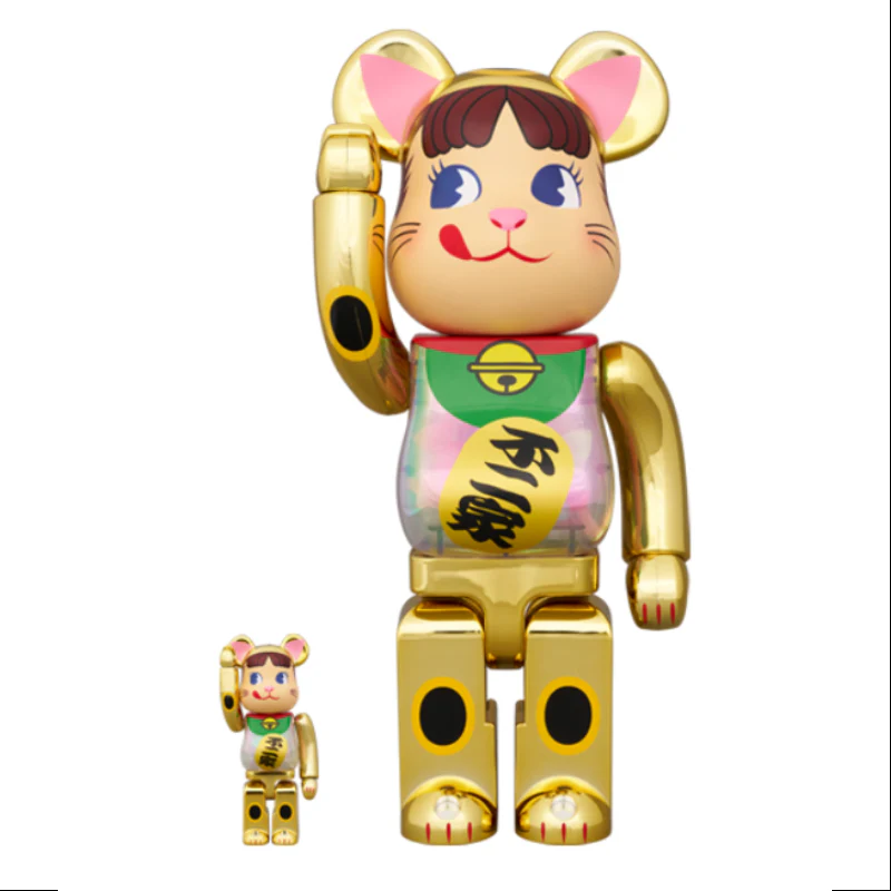 Bearbrick Lucky Cat Peko Chan Milky 400% & 100% Be@rbrick 2024 Limited(Glow in Dark) - tumbierware