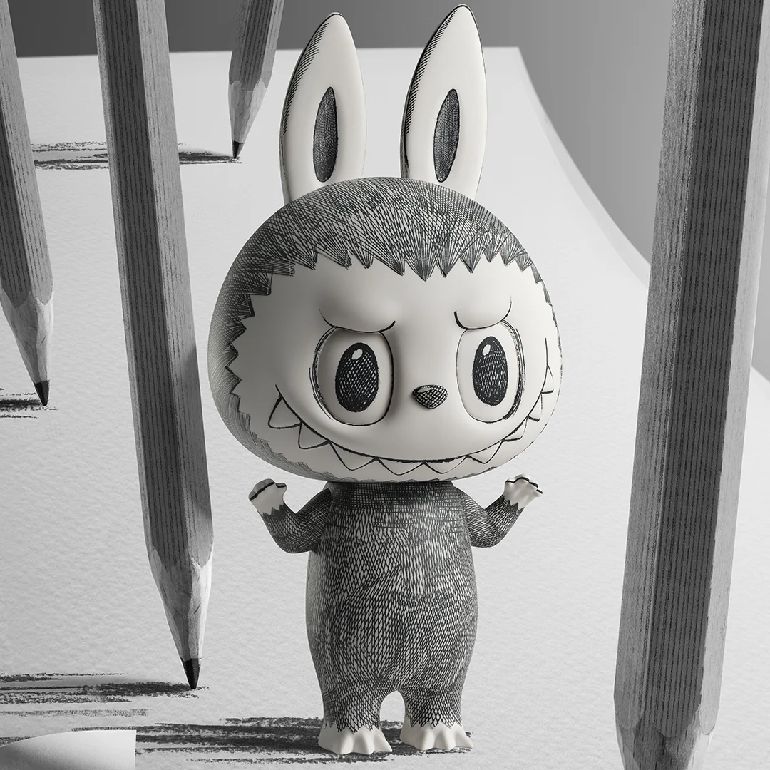 POP MART MEGA LABUBU 1000% Sketch - tumbierware