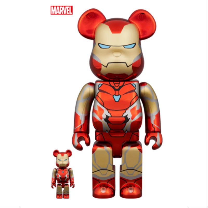 Bearbrick Iron Man Mark 85 Chrome Ver.400% & 100% Be@rbrick 2024 Limited - tumbierware