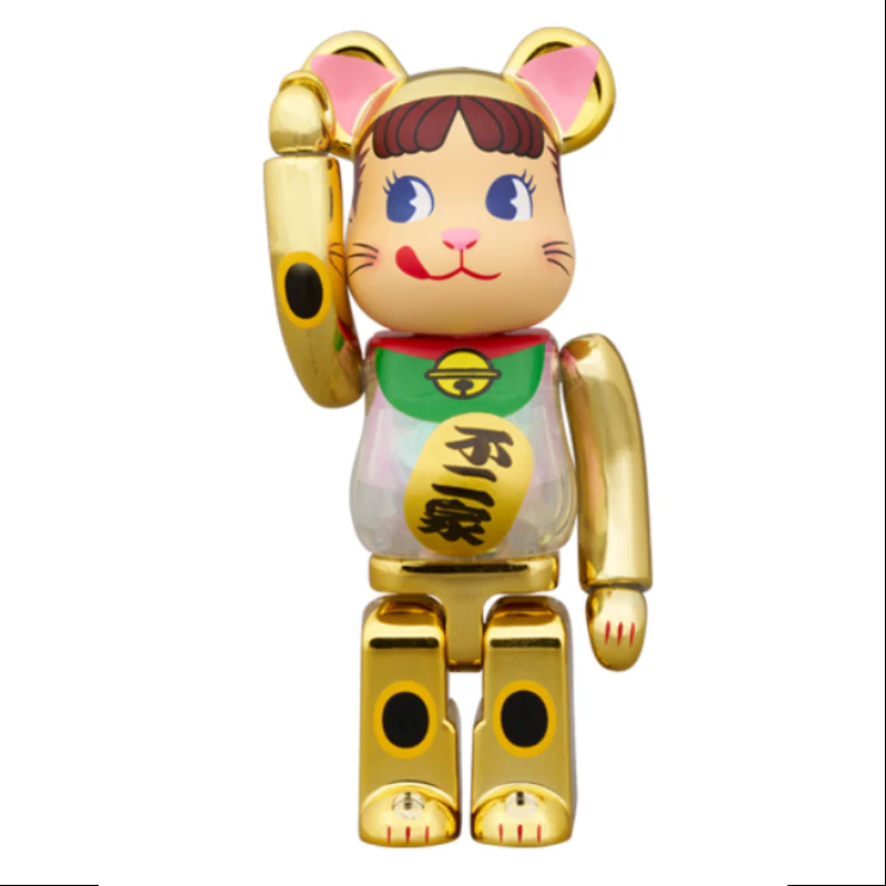 Bearbrick Lucky Cat Peko Chan Milky 400% & 100% Be@rbrick 2024 Limited(Glow in Dark) - tumbierware