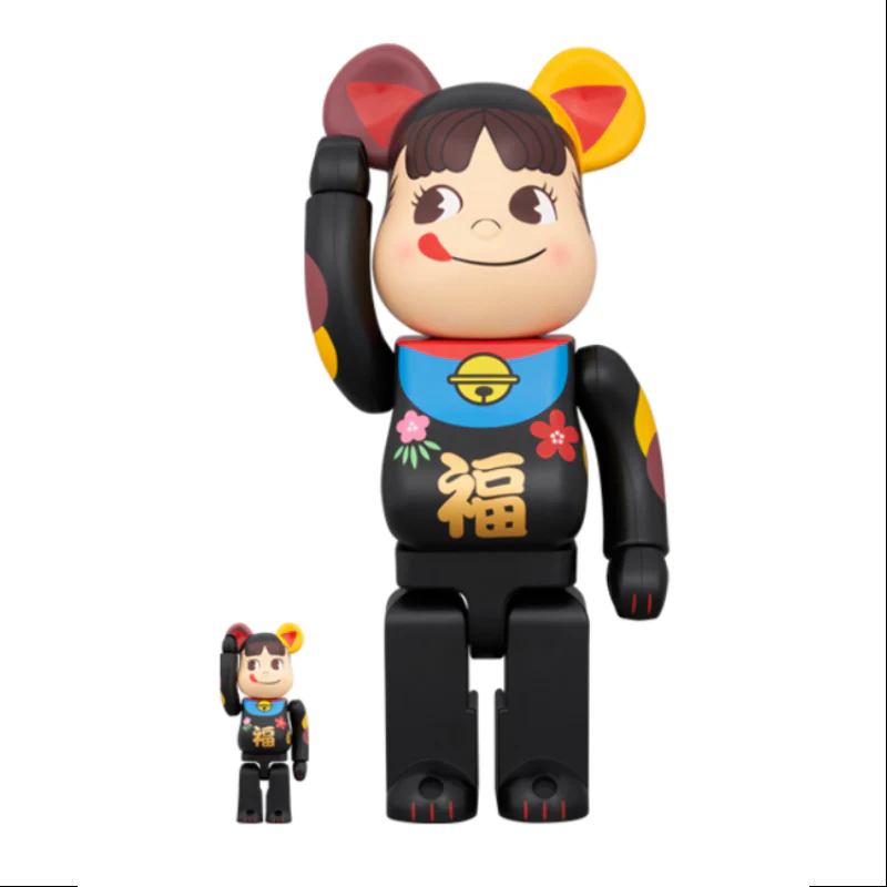 Bearbrick Peko Lucky Cat Lucky Black 400% & 100% Be@rbrick 2024 Limited - tumbierware