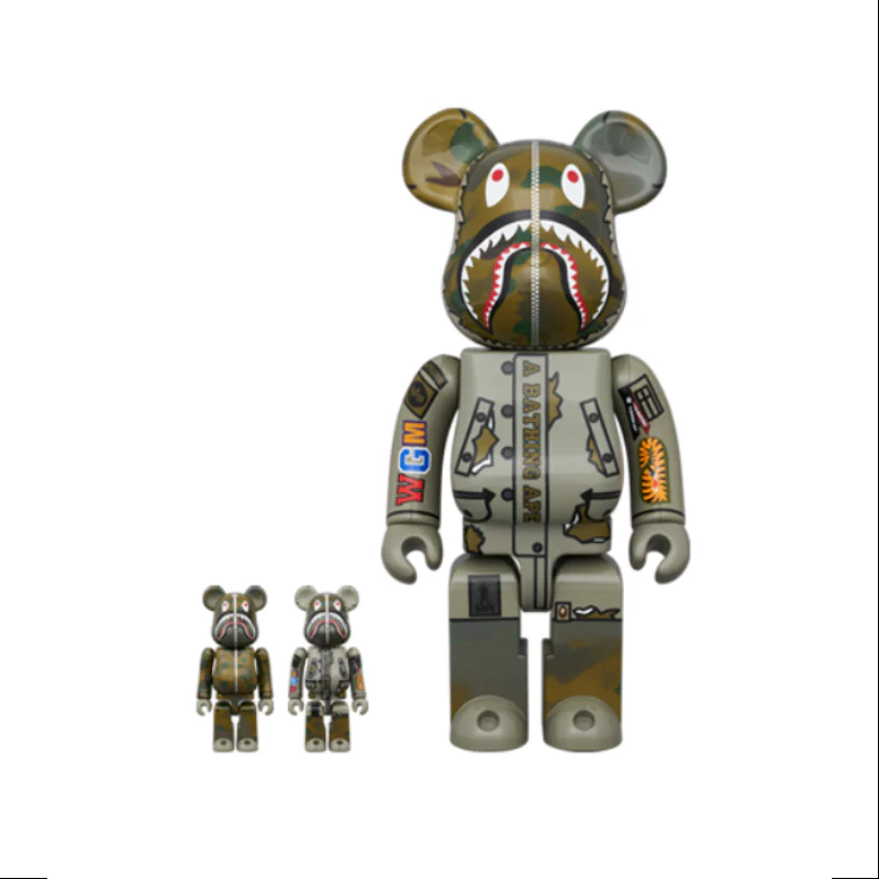 Bearbrick Bape Alpha Camo Shark 2023 400% & 100% 3PCS Be@rbrick 2023 Limited - tumbierware
