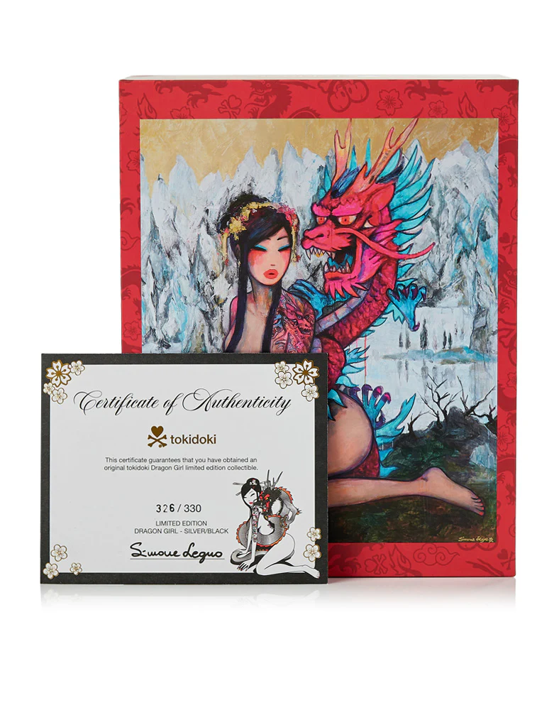 Dragon Girl Statue (Silver/Black) - tumbierware