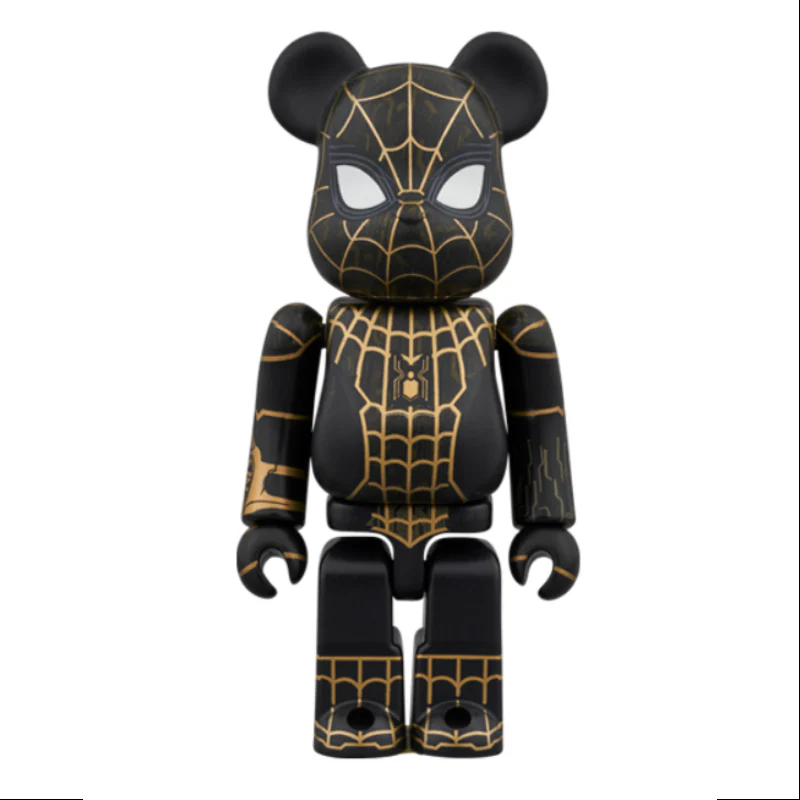 Bearbrick Spider Man Black & Gold Suit 400% & 100% Be@rbrick 2024 Limited - tumbierware