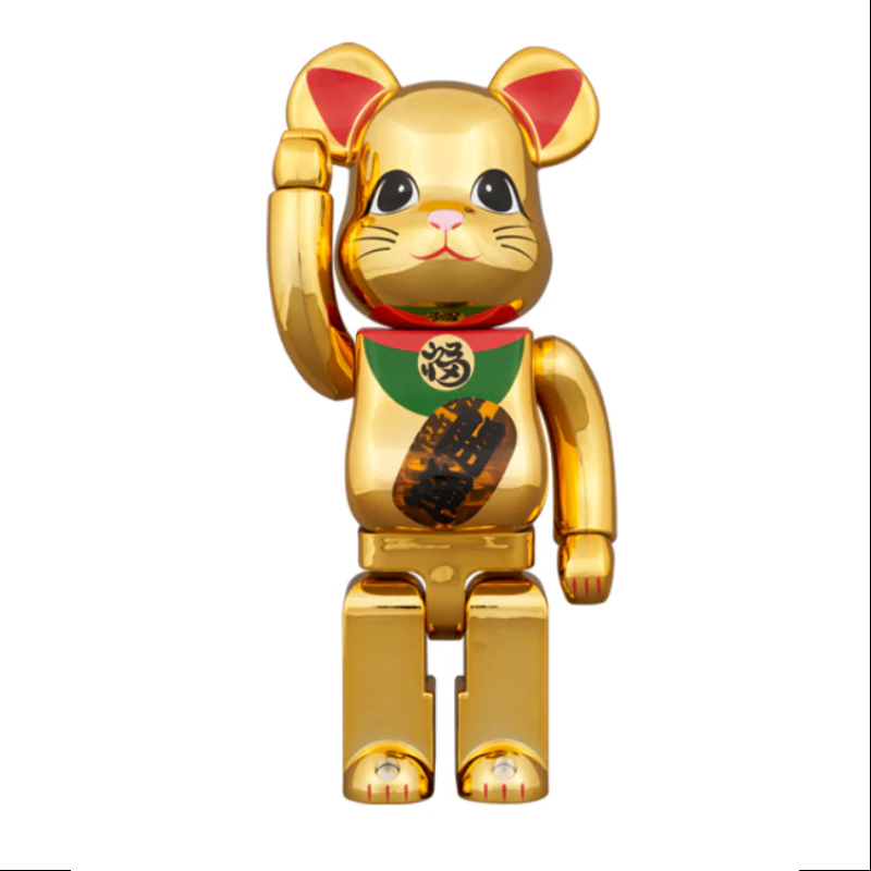 Bearbrick Lucky Cat Good Luck Gold Plated Luminous 400% Be@rbrick 2024 Limited - tumbierware