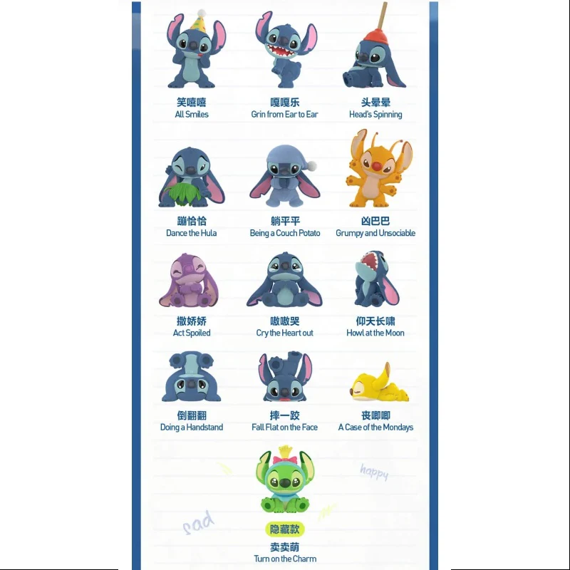 Disney Stitch Little Emotions Series Whole Set Brand New With Plastic - tumbierware