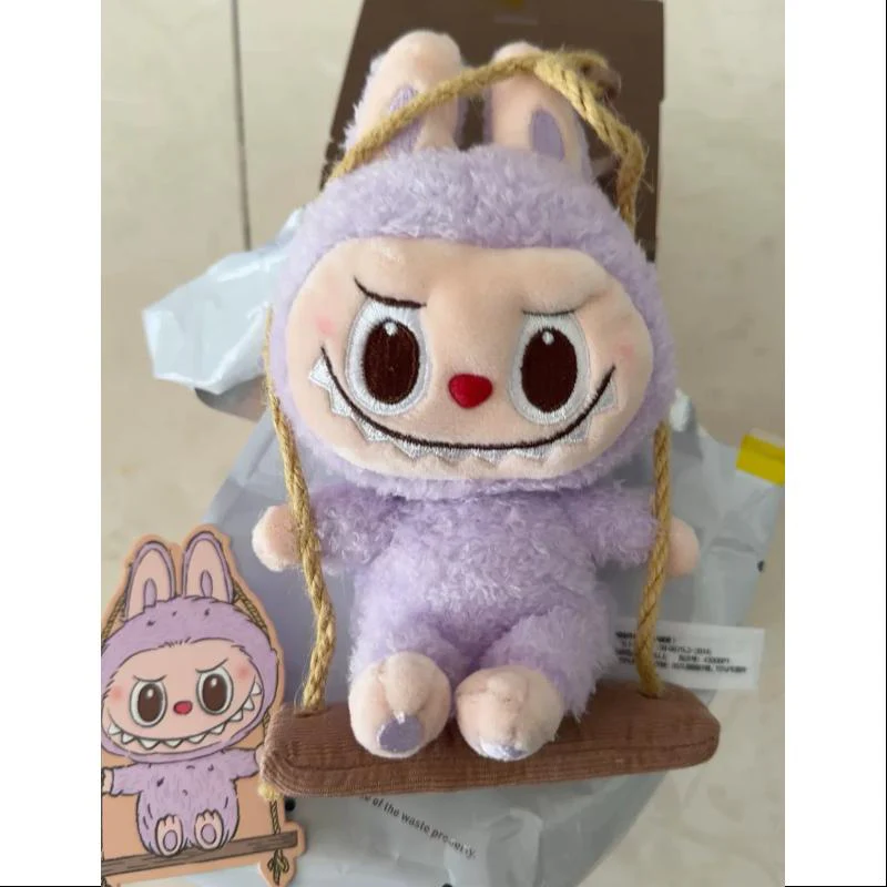 Labubu POP LAND TIMBER WORKSHOP PLAYING ON THE SWING PLUSH PENDANT Series Purple - tumbierware