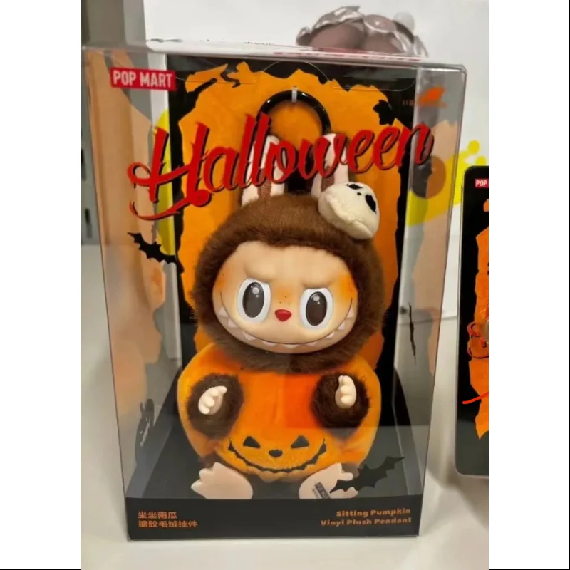 Labubu The Monsters Happy Halloween Party Series Sitting Pumpkin Vinyl Plush Pendant Limited Edition - tumbierware