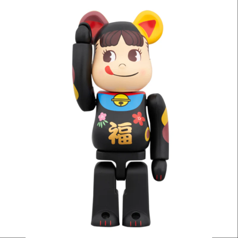 Bearbrick Peko Lucky Cat Lucky Black 400% & 100% Be@rbrick 2024 Limited - tumbierware
