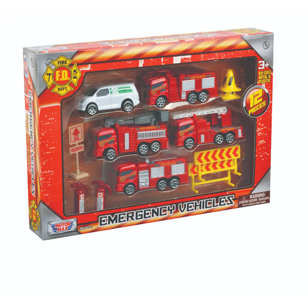 Emergency Vehicles 12-pc Playset - tumbierware