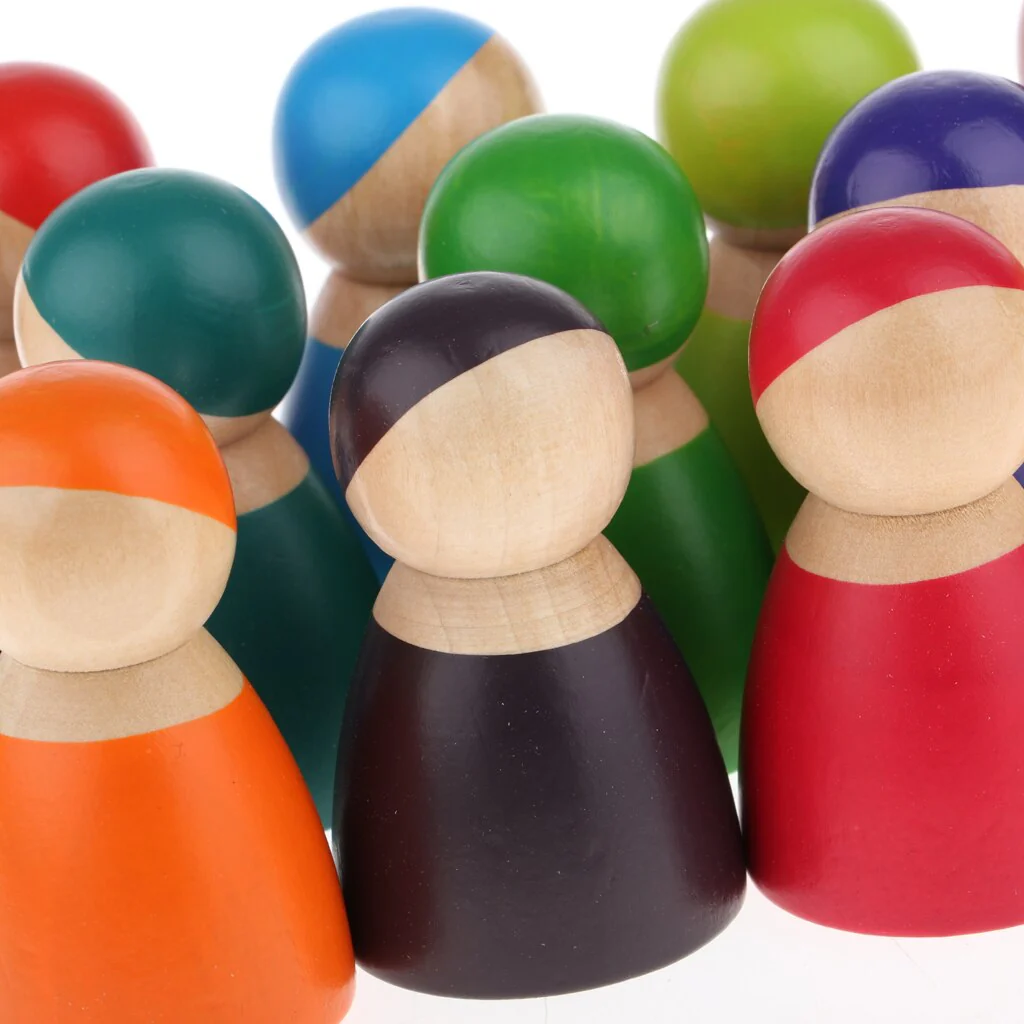 Doll Peg People Multi Coloured - tumbierware