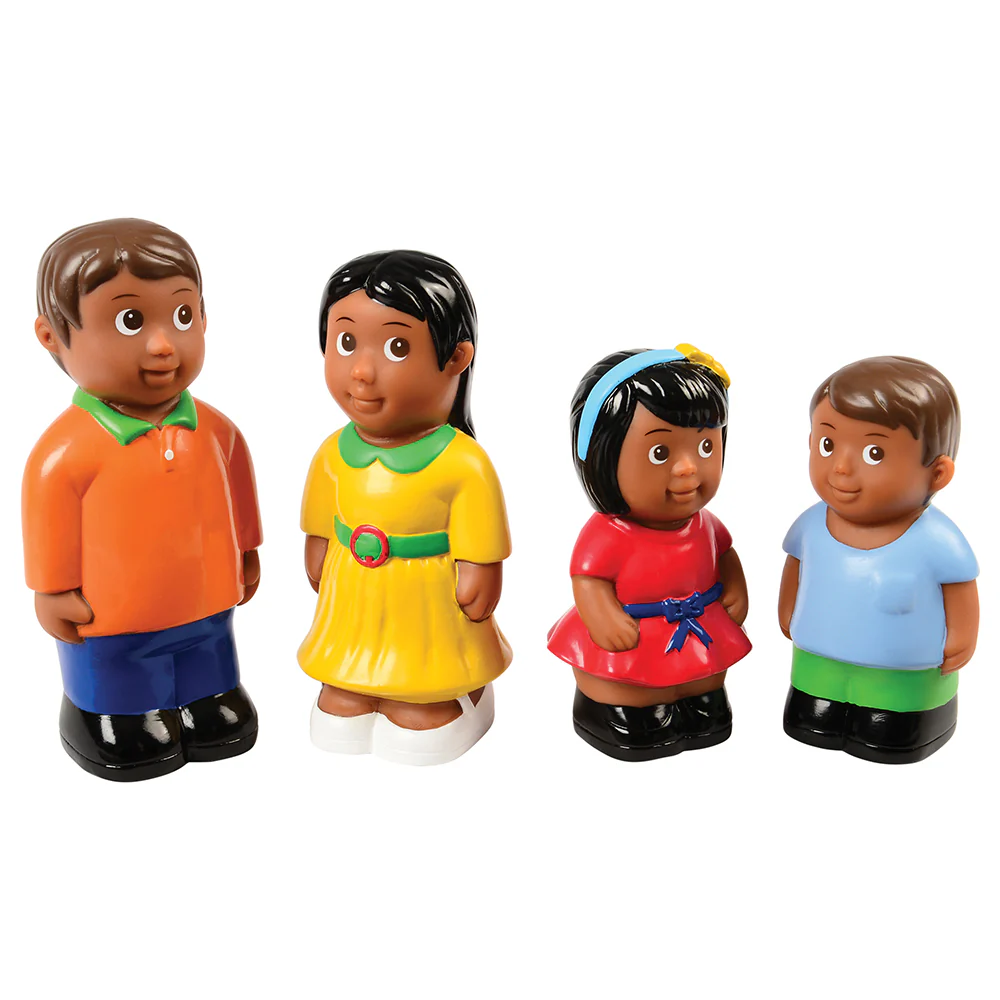 Easy Grip Hispanic Family Figures | 4-Piece Set for Block & Pretend Play - tumbierware