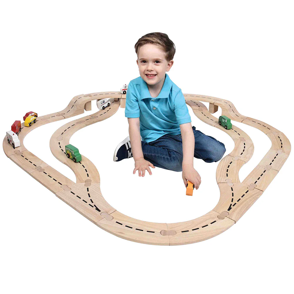 Unit Block Roadway Car Track Set - tumbierware