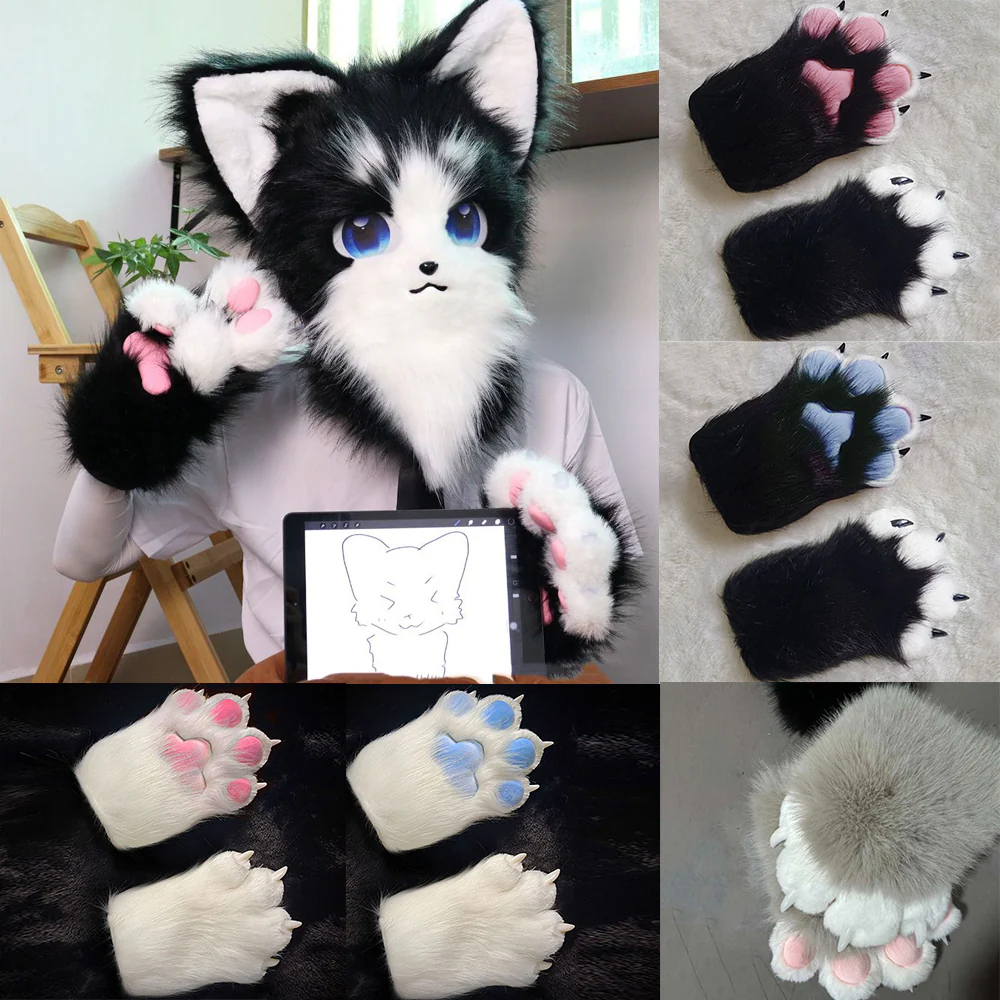 Plush Cat Paw Gloves - tumbierware